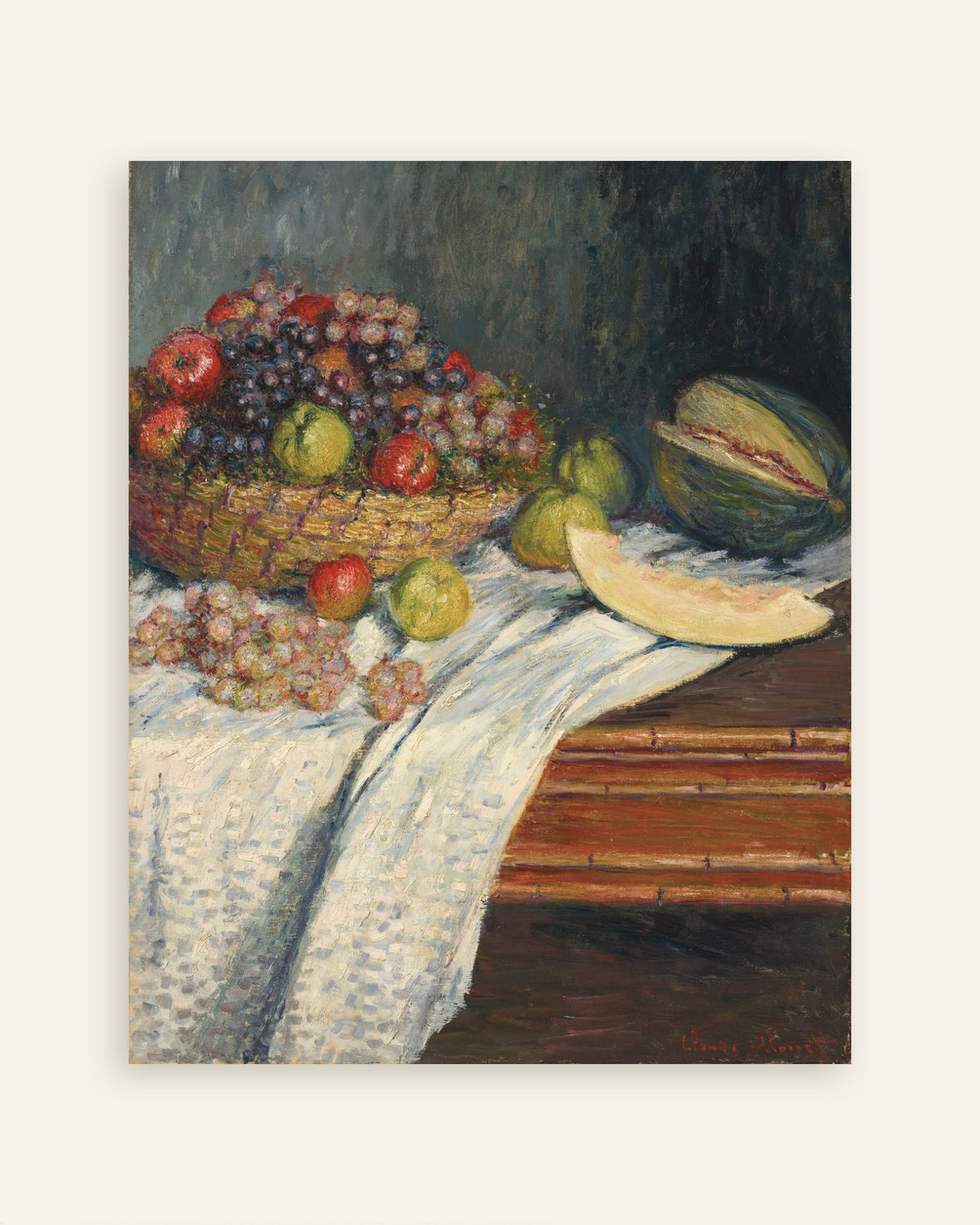 Plakat Martwa natura z melonem (1879), Claude Monet, miniatura