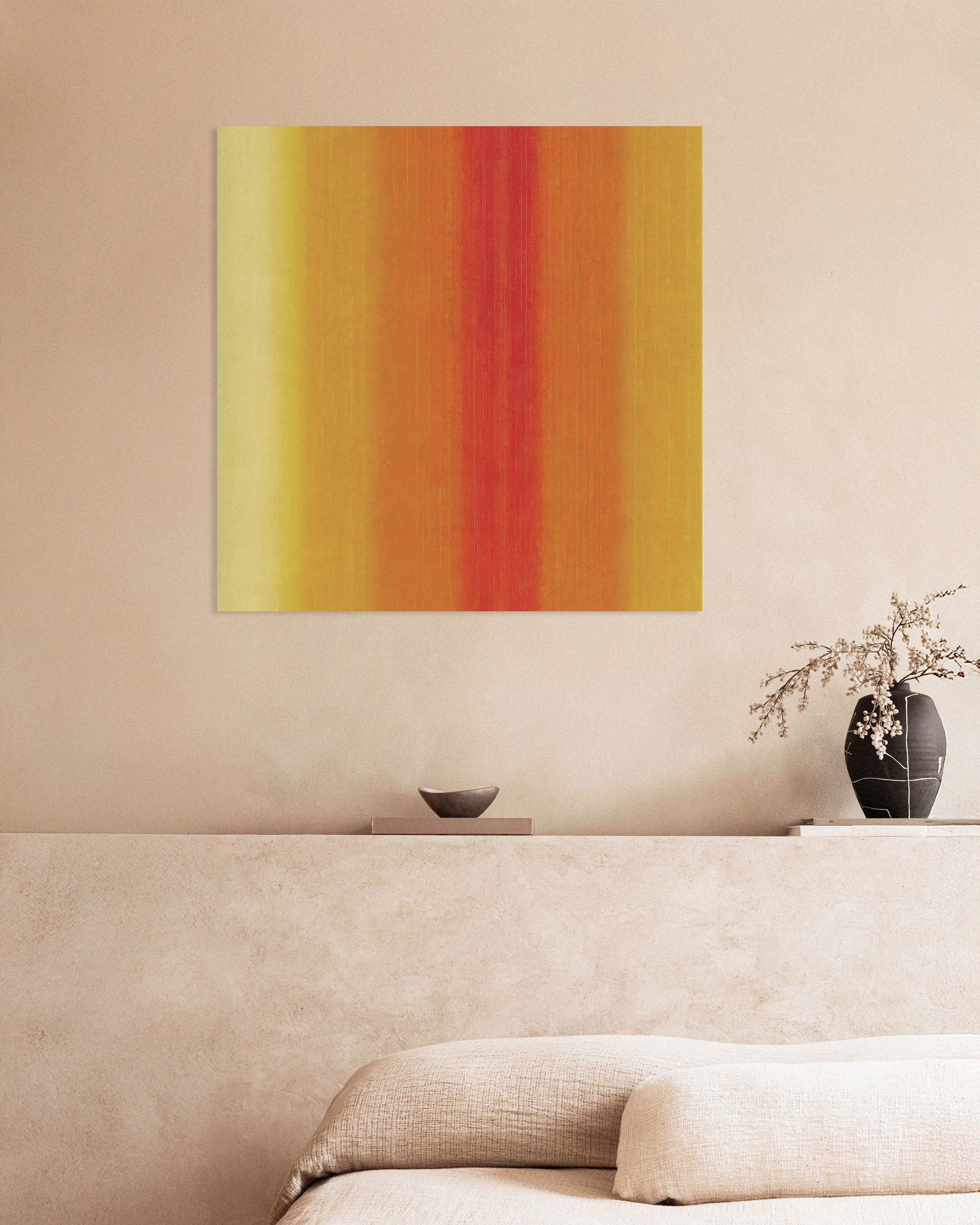 Poster of Sunlit Stripes - Abstract Warm Lines Poster