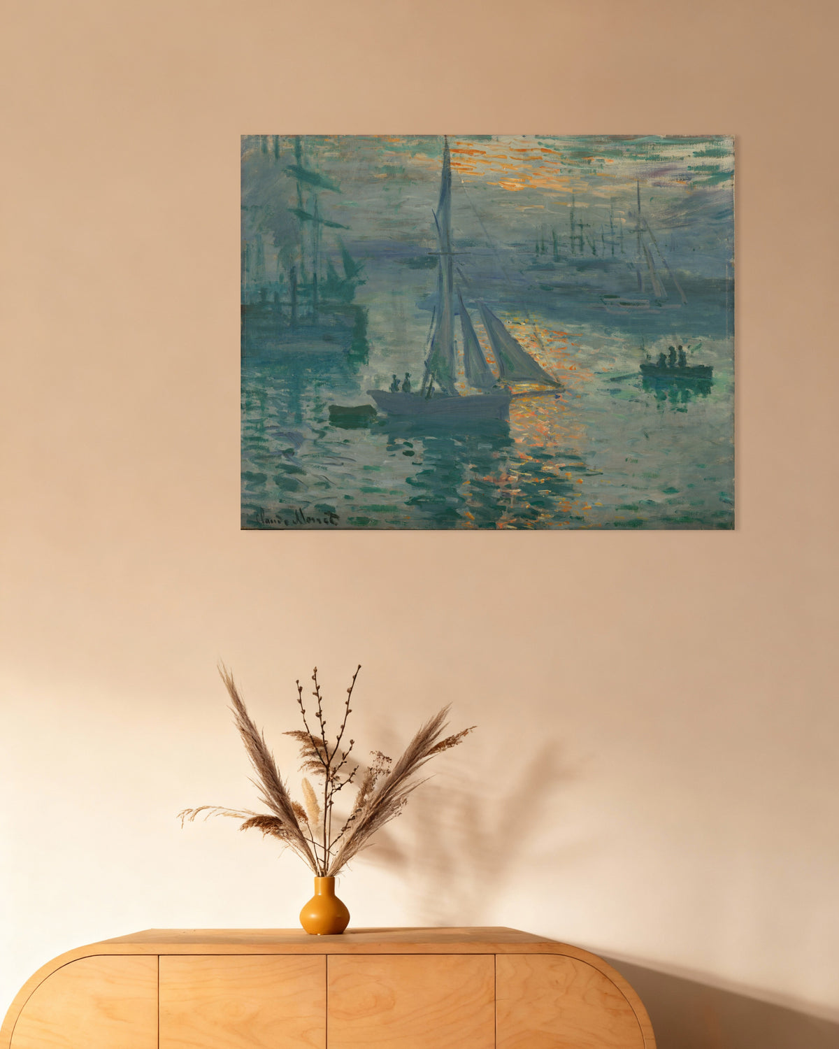 Plakat Wschód słońca, pejzaż morski (1873), Claude Monet