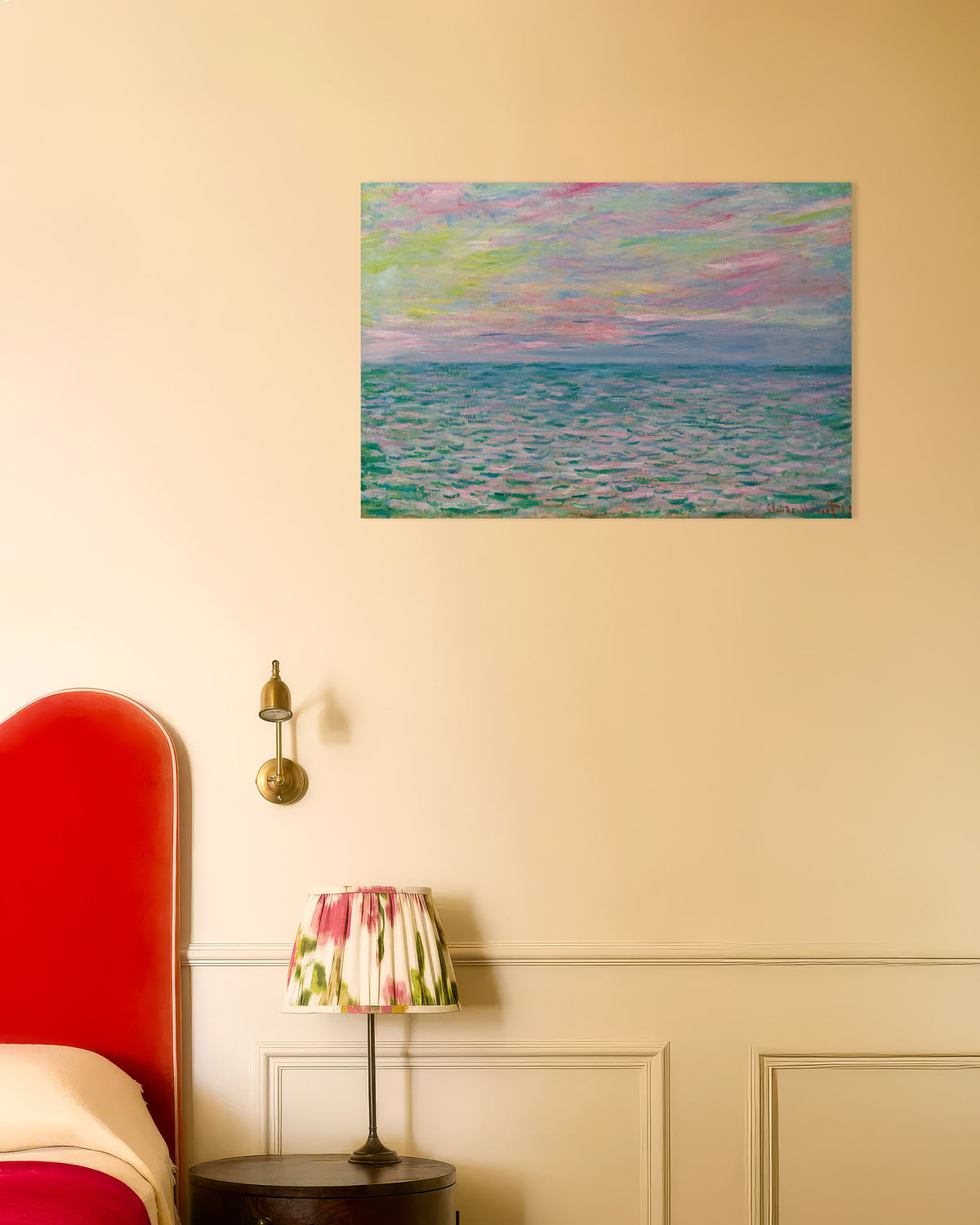 Plakat Zachód słońca w Pourville, pełne morze (1882), Claude Monet
