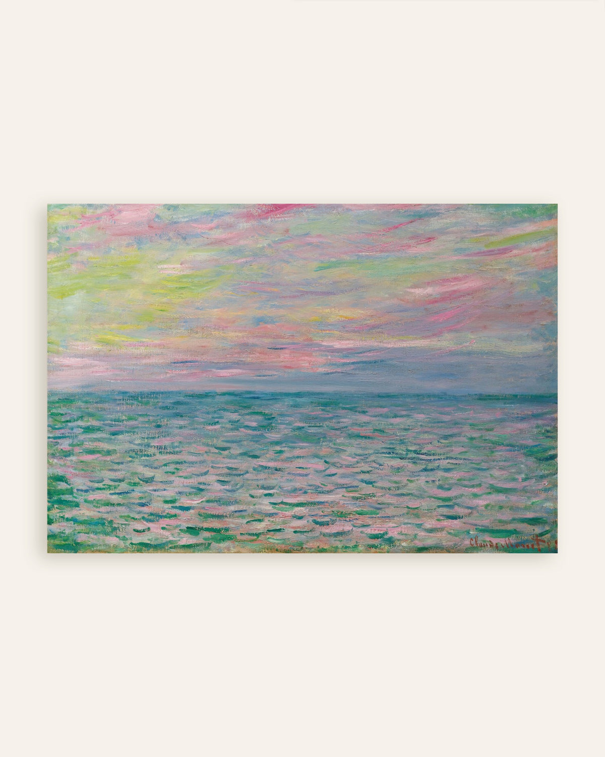 Plakat Zachód słońca w Pourville, pełne morze (1882), Claude Monet, miniatura