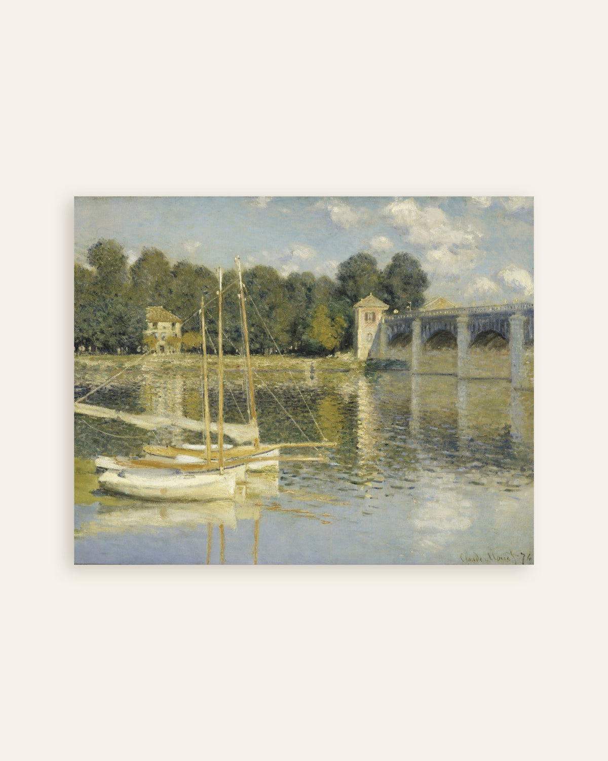 Plakat Most w Argenteuil (1874), Claude Monet, miniatura