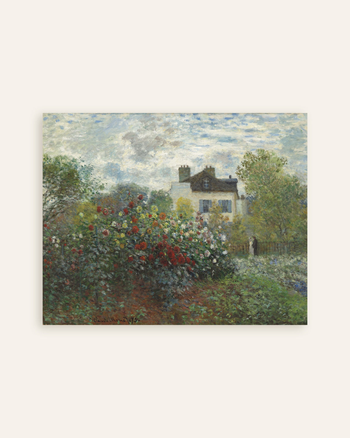 Plakat Ogród artysty w Argenteuil, zakątek z daliami (1873), Claude Monet, miniatura