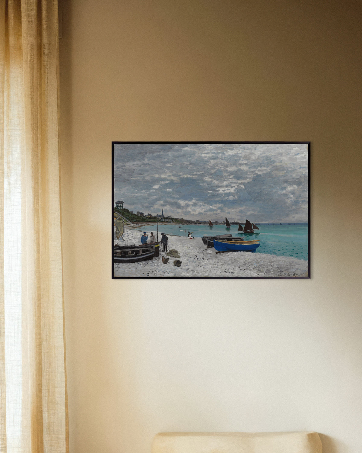 Plakat Plaża w Sainte-Adresse (1867), Claude Monet, w metalowej ramie