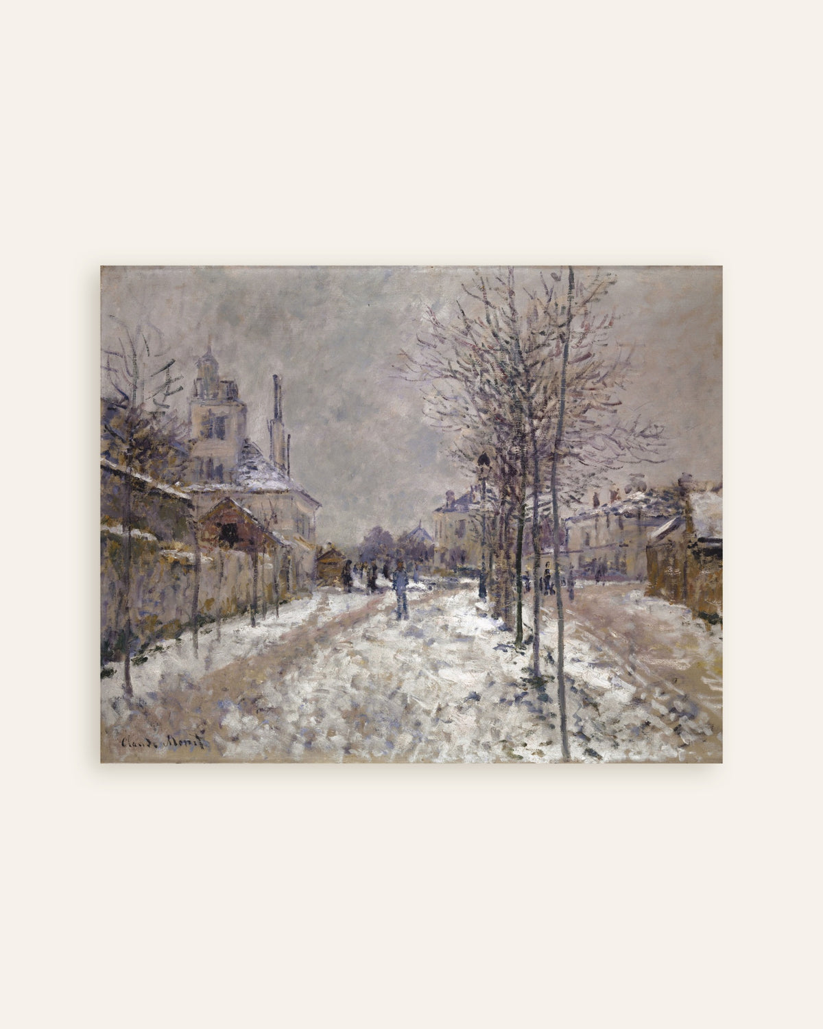 Plakat Bulwar de Pontoise w Argenteuil, śnieg (1875), Claude Monet, miniatura