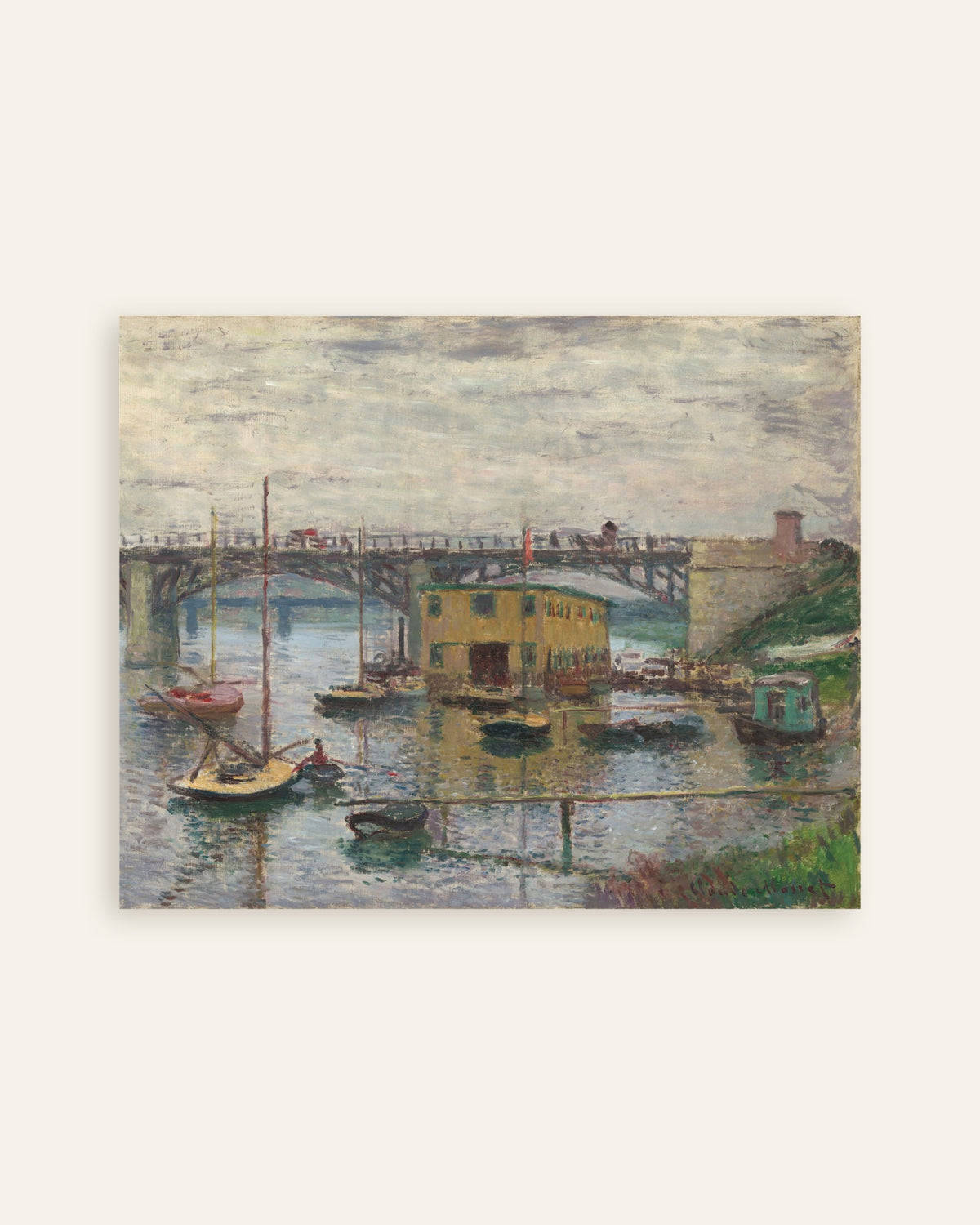 Plakat Most w Argenteuil w pochmurny dzień (ok. 1876), Claude Monet, miniatura