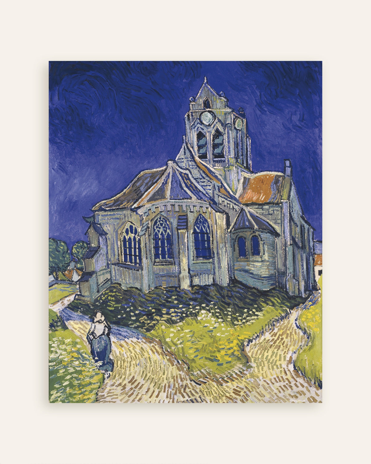 Plakat z dziełem Kościół w Auvers-sur-Oise (1890) Vincenta van Gogha, miniatura