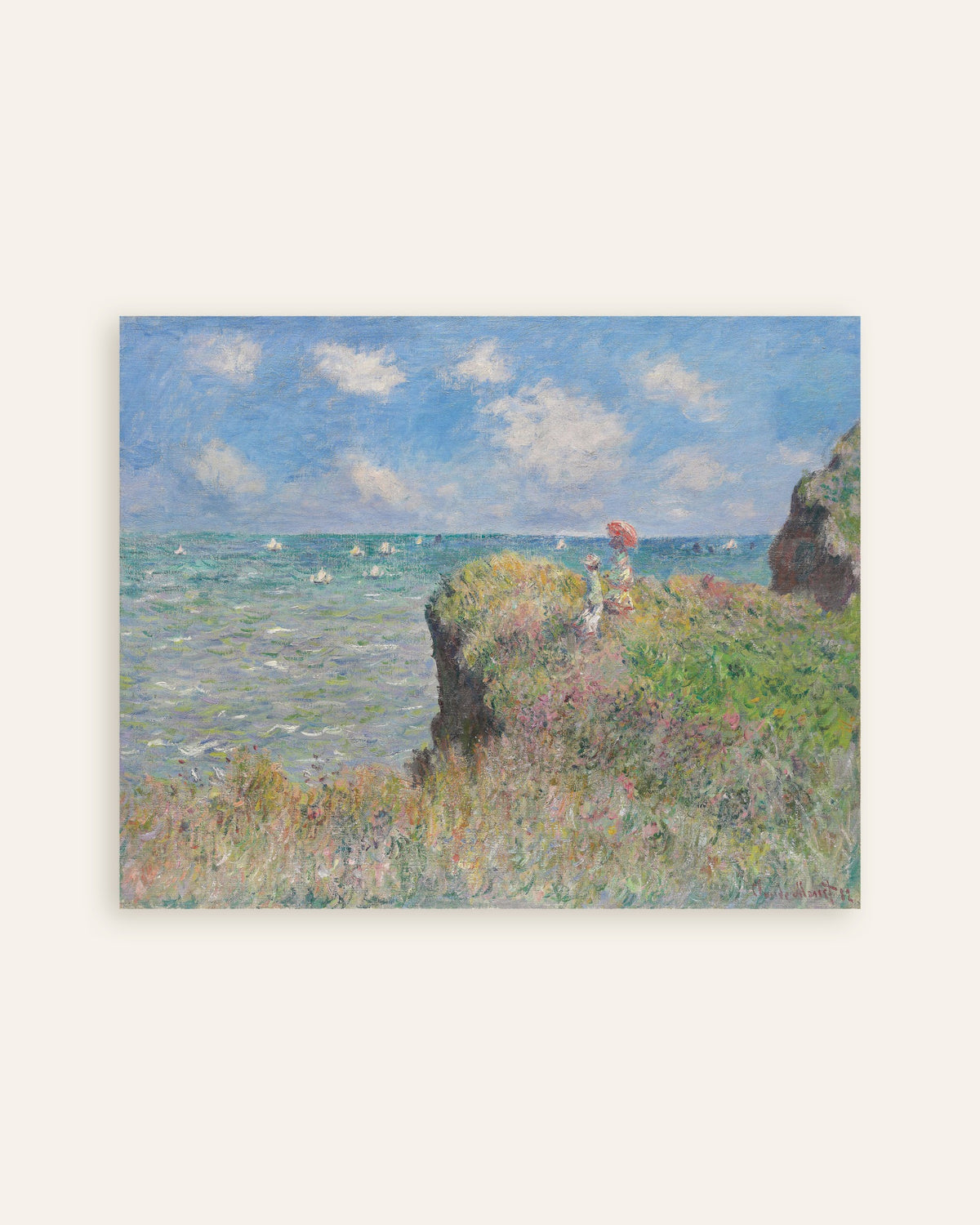 Plakat Spacer na klifie w Pourville (1882), Claude Monet, miniatura