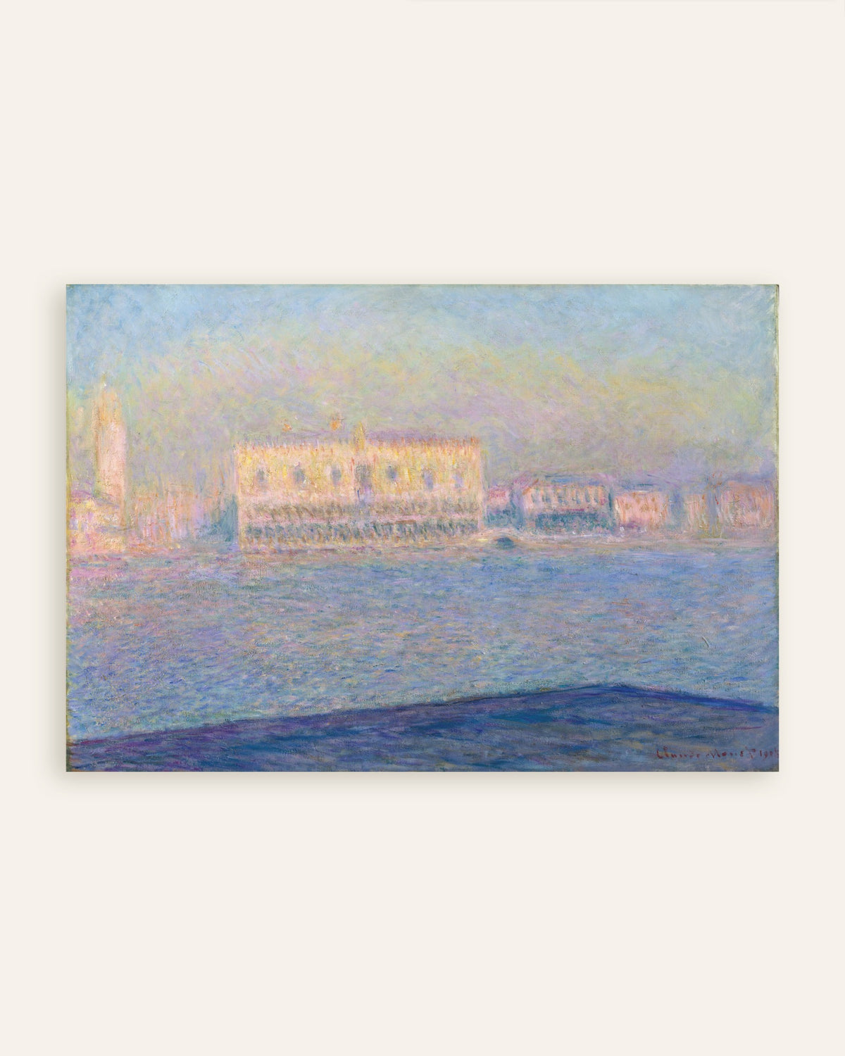 Plakat Pałac Dożów widziany z San Giorgio Maggiore (1908), Claude Monet, miniatura