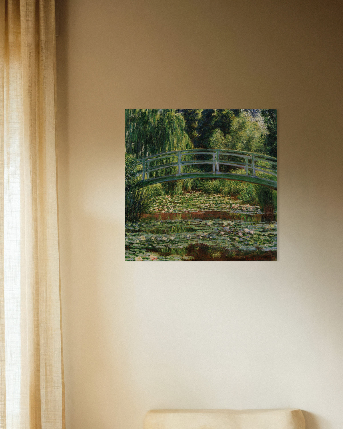 Plakat Japoński mostek i staw z nenufarami, Giverny (1899), Claude Monet