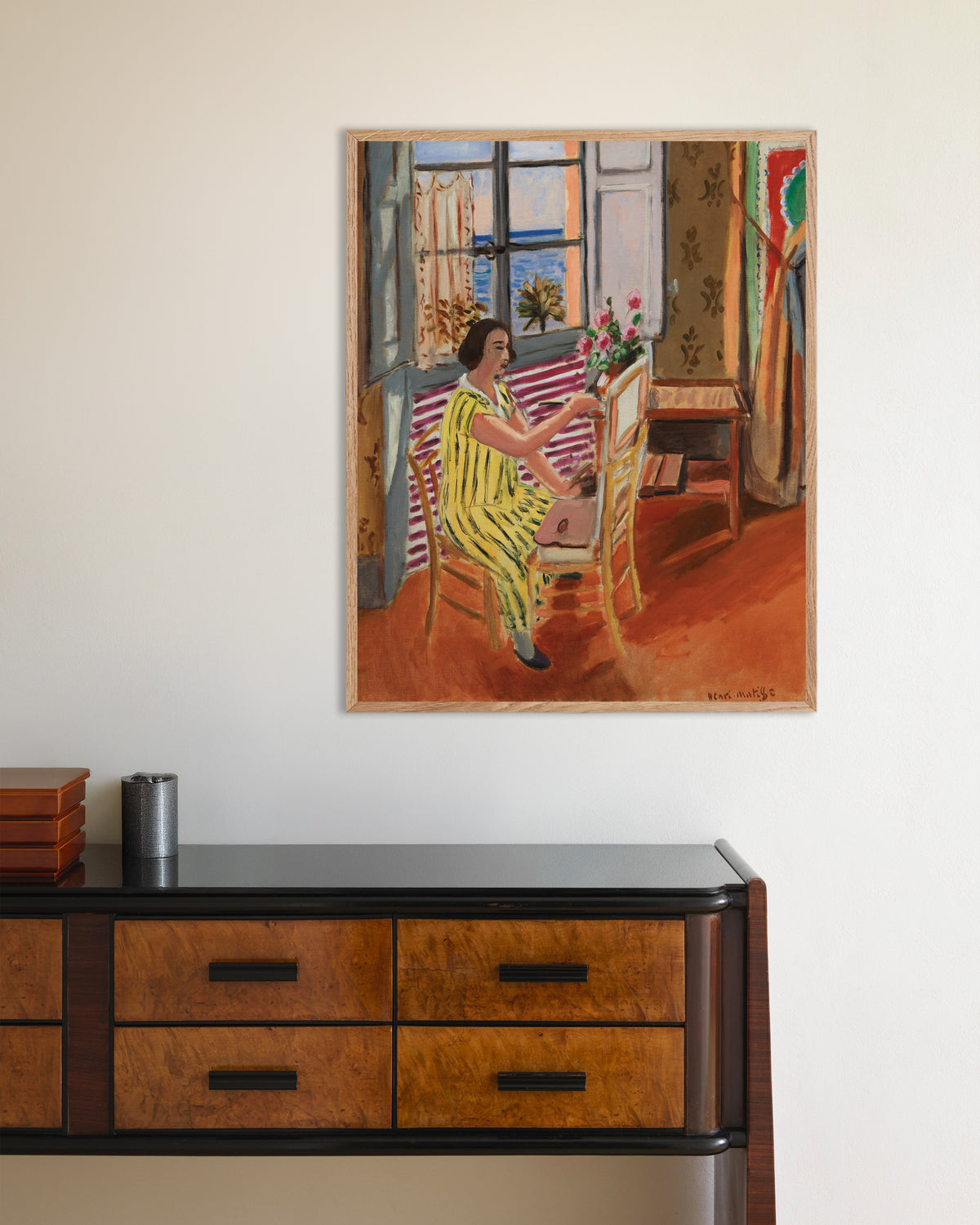 Plakat „Poranna sesja (1924), Henri Matisse” w ramie z naturalnego drewna