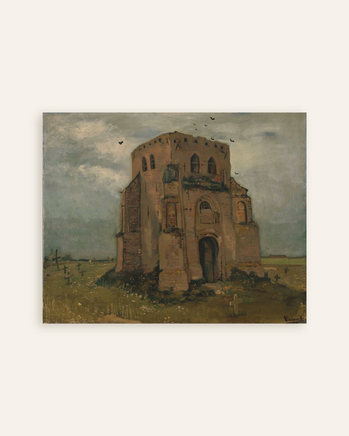 Plakat „Stara wieża kościelna w Nuenen (1885), Vincent van Gogh”, miniatura