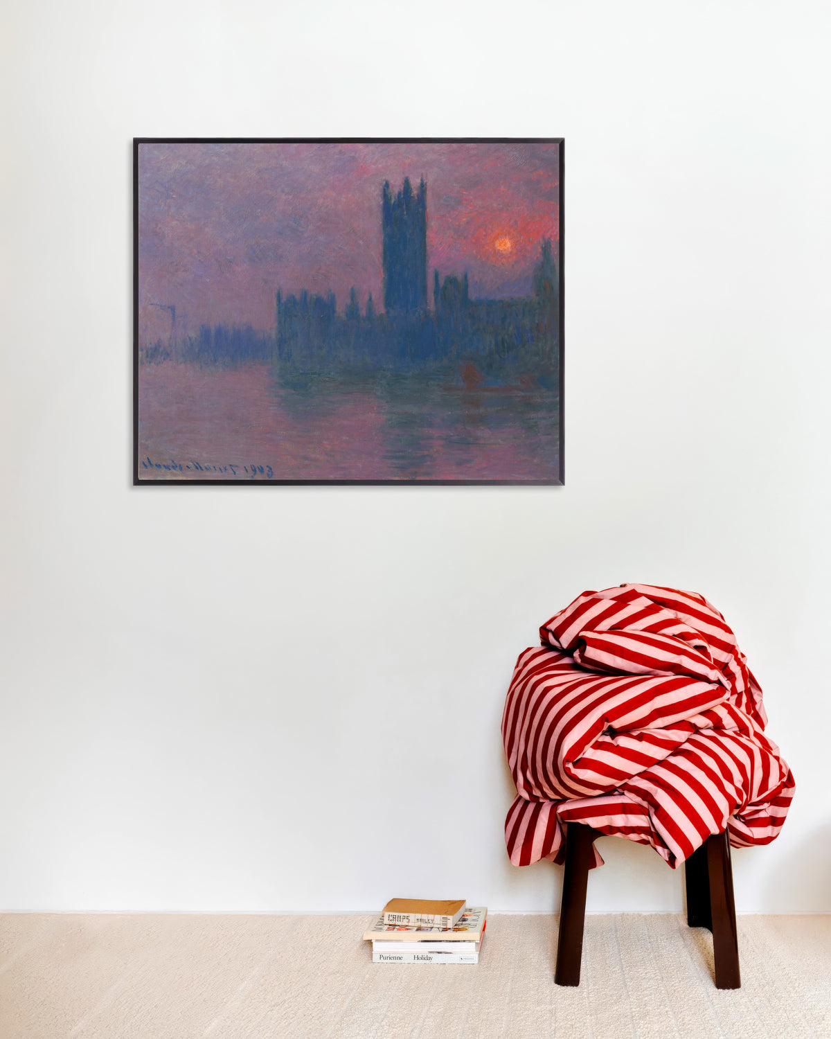 Plakat Parlament, zachodzące słońce (1900–1903), Claude Monet, w metalowej ramie