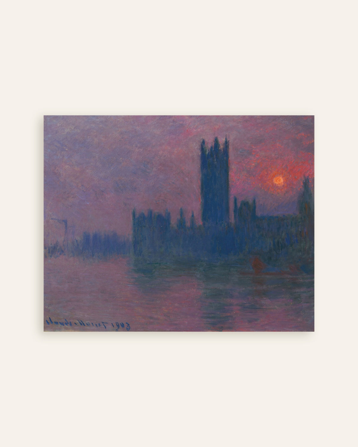 Plakat Parlament, zachodzące słońce (1900–1903), Claude Monet, miniatura