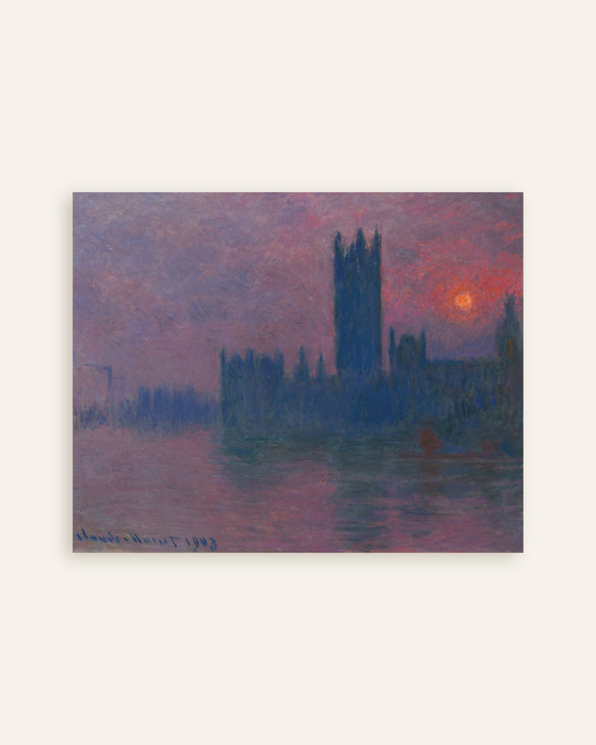 Plakat Parlament, zachodzące słońce (1900–1903), Claude Monet, miniatura
