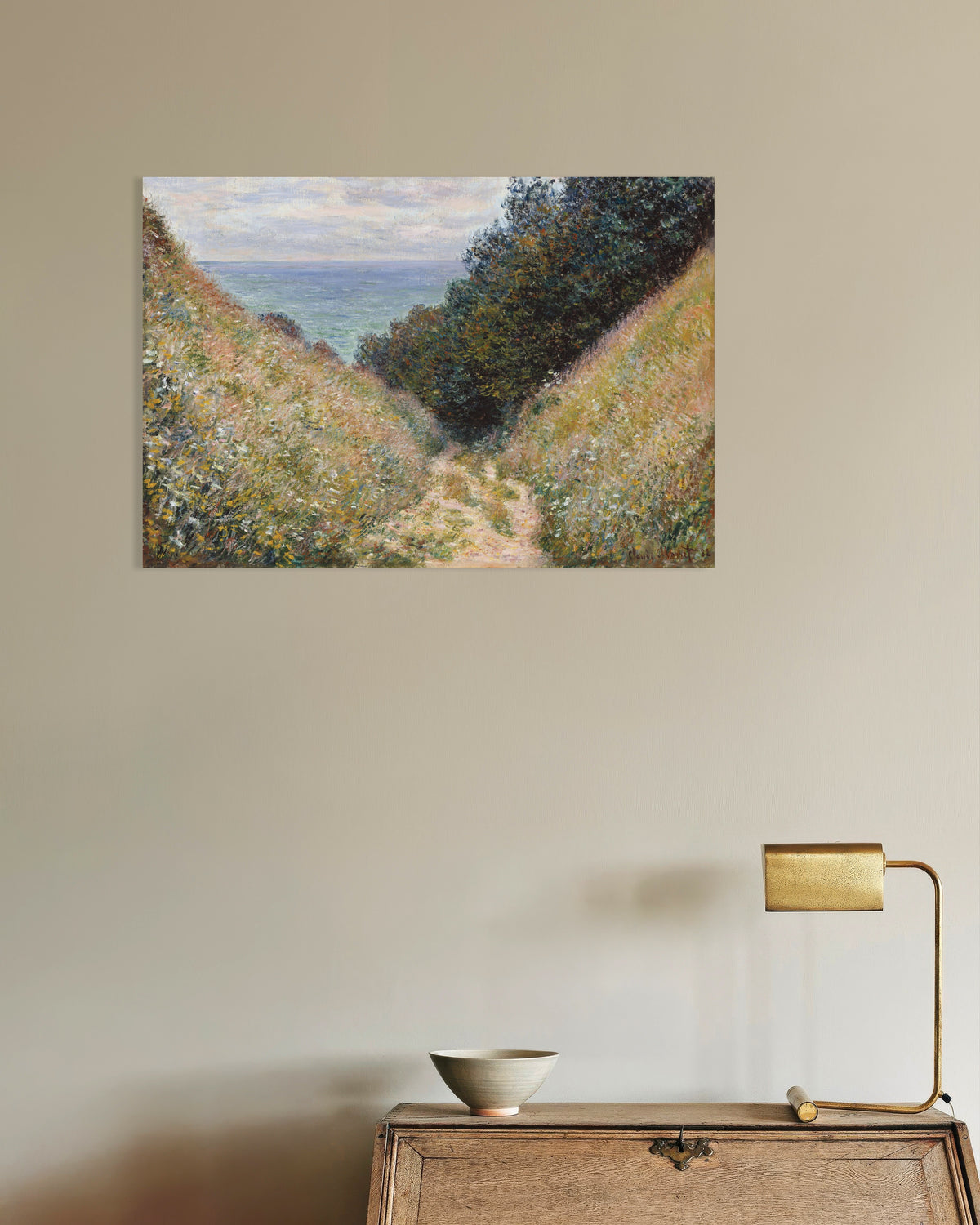 Plakat Ścieżka w La Cavée, Pourville (1882), Claude Monet