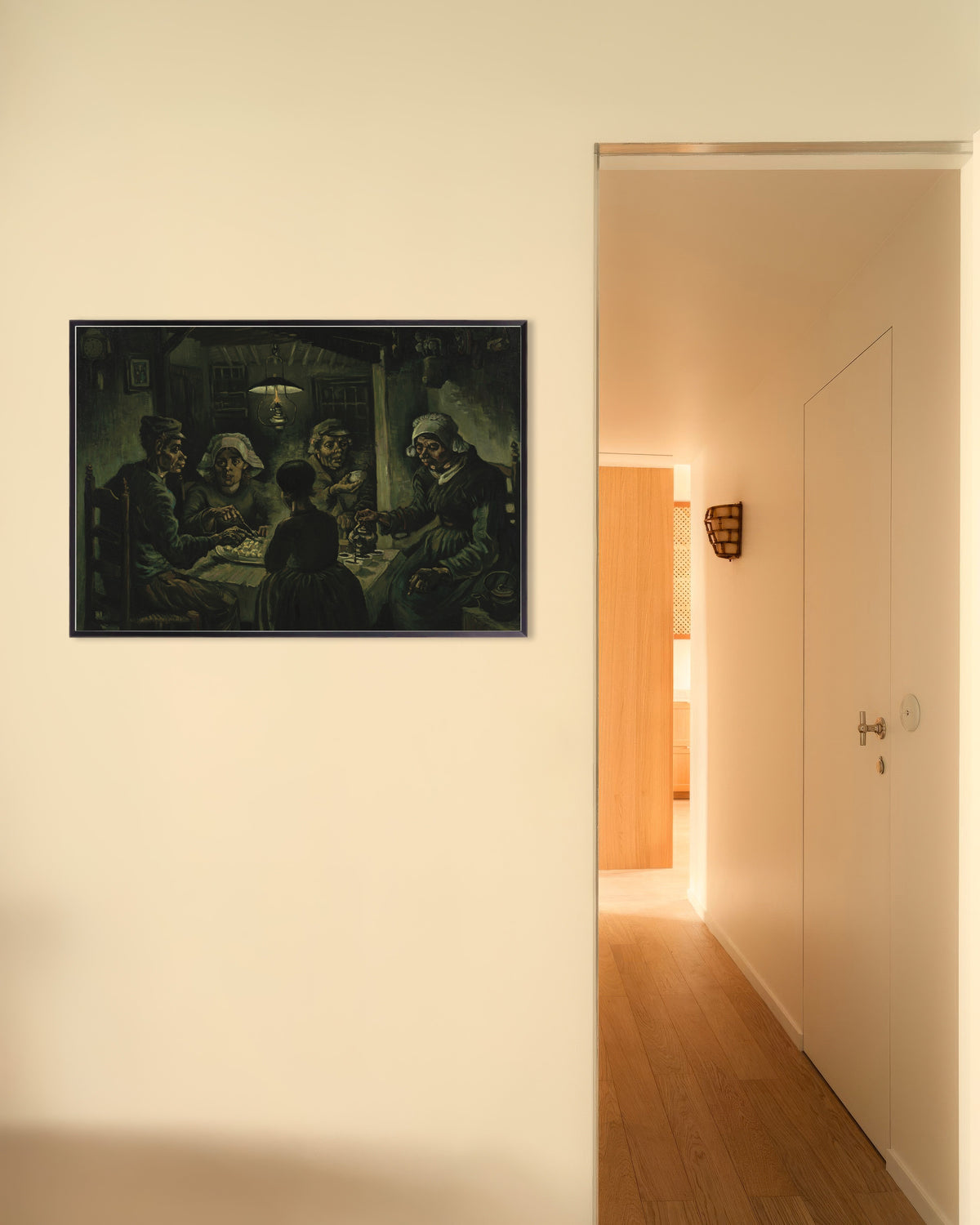 Plakat „Jedzący kartofle” (1885), Vincent van Gogh, w metalowej ramie