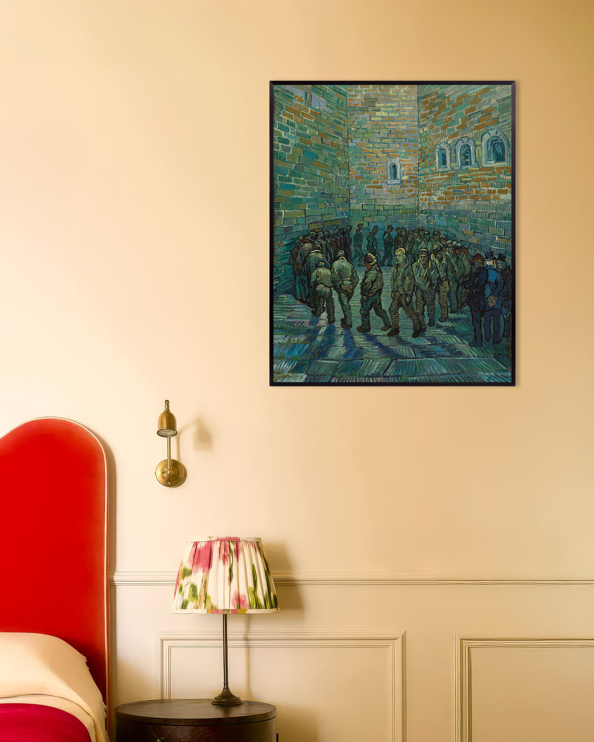 Plakat „Dziedziniec więzienny, według Doré (1890), Vincent van Gogh” w metalowej ramie