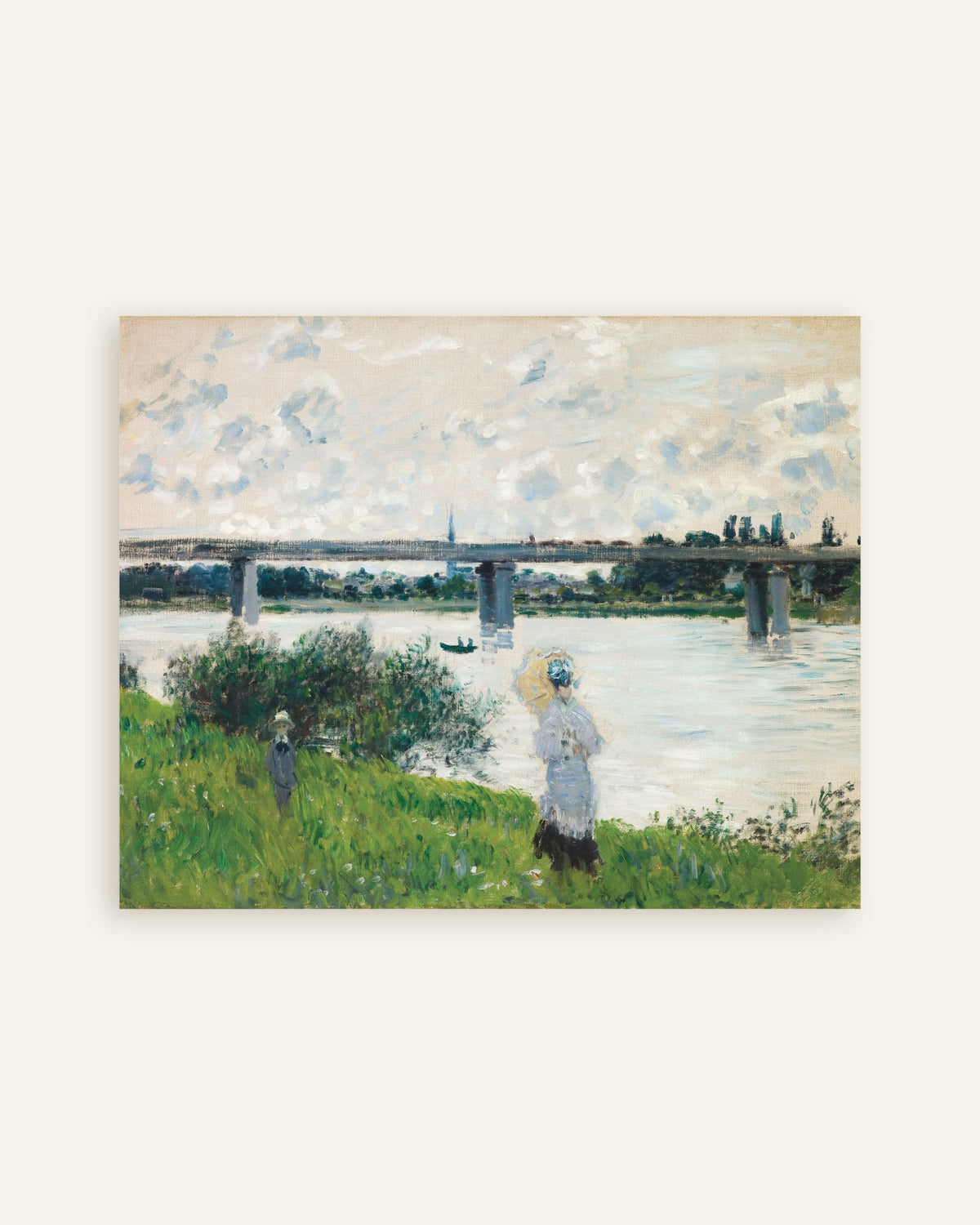 Plakat Spacer przy moście kolejowym, Argenteuil (1874), Claude Monet, miniatura