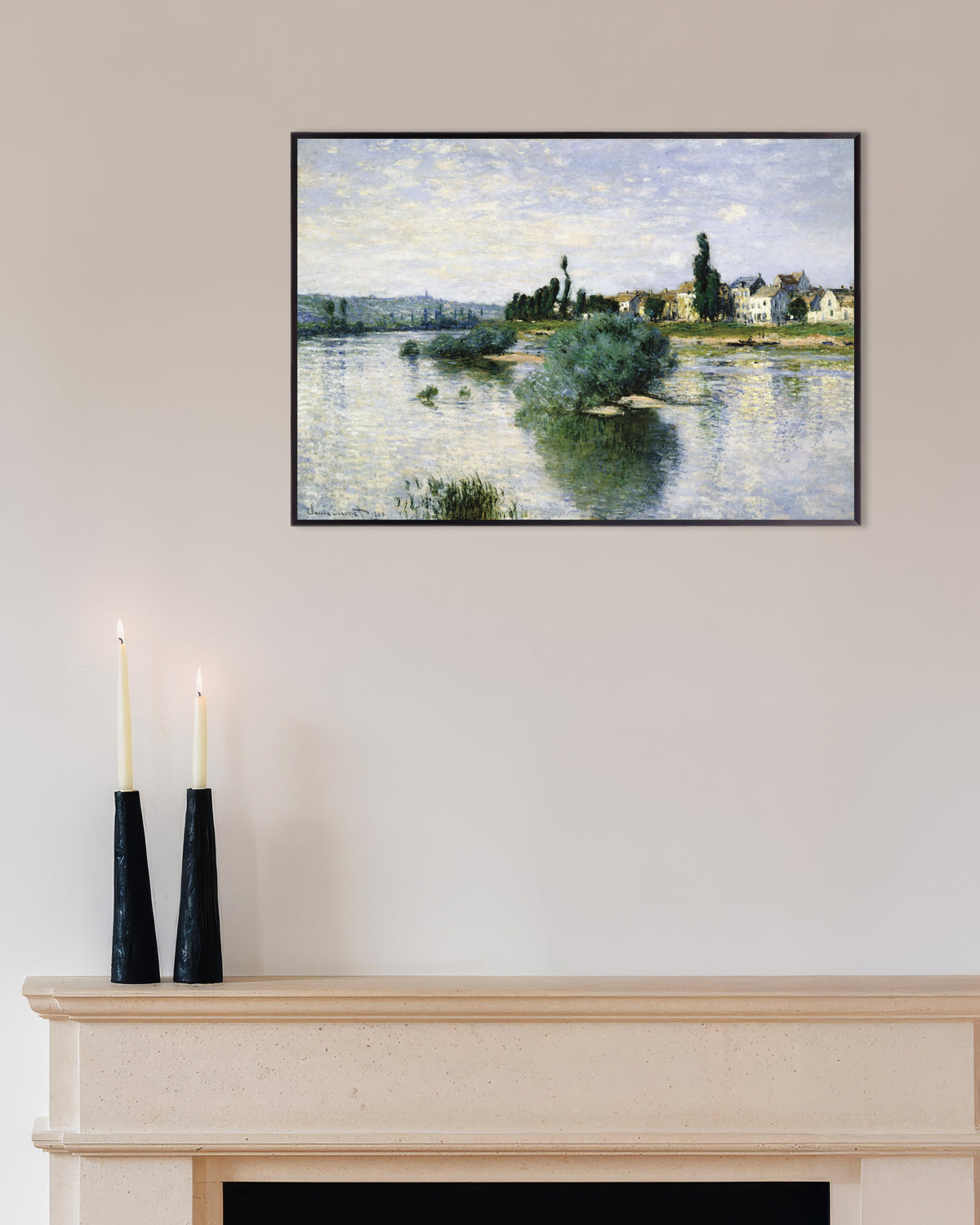 Plakat Sekwana w Lavacourt (1880), Claude Monet, w metalowej ramie