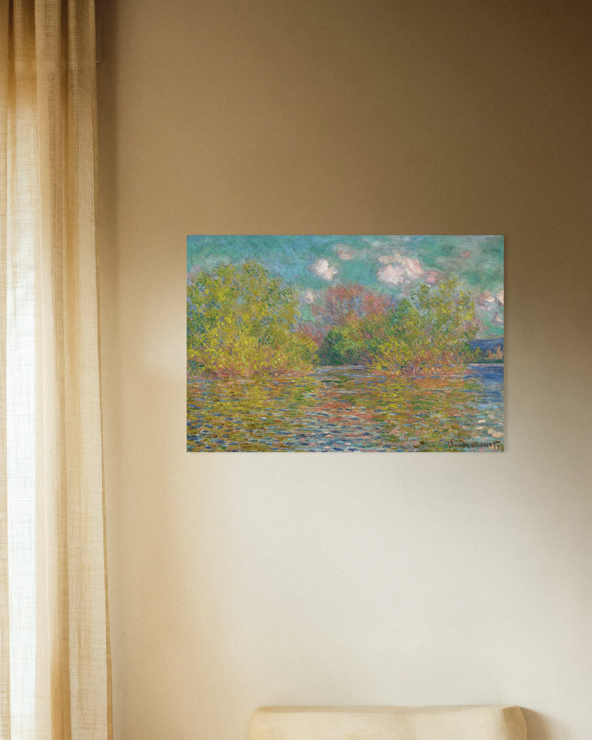 Plakat Sekwana koło Giverny (1888), Claude Monet