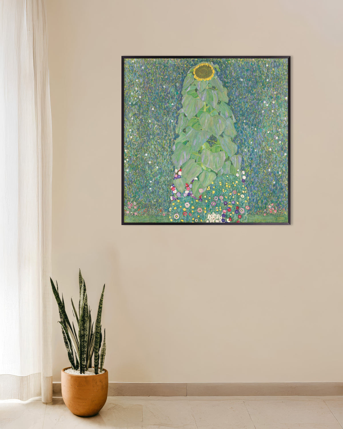 Plakat Słonecznik (1907–1908), Gustav Klimt, w metalowej ramie