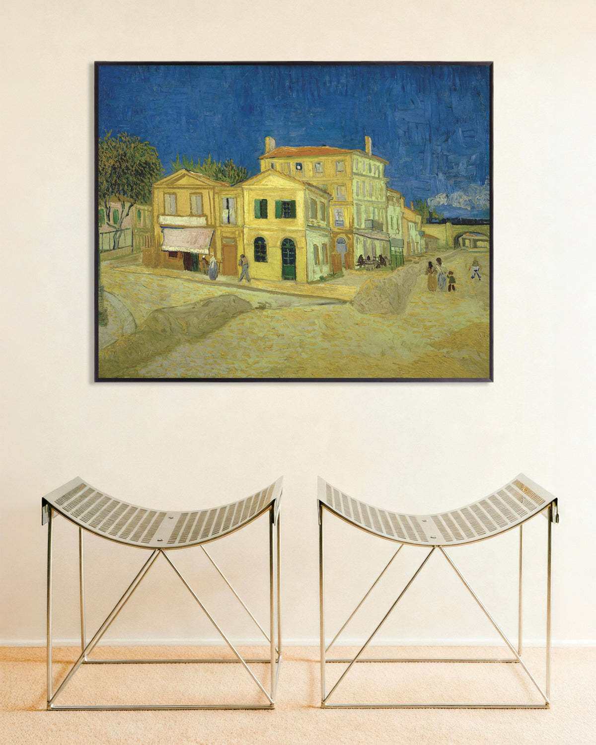 Plakat „Żółty dom, Ulica (1888), Vincent van Gogh” w metalowej ramie