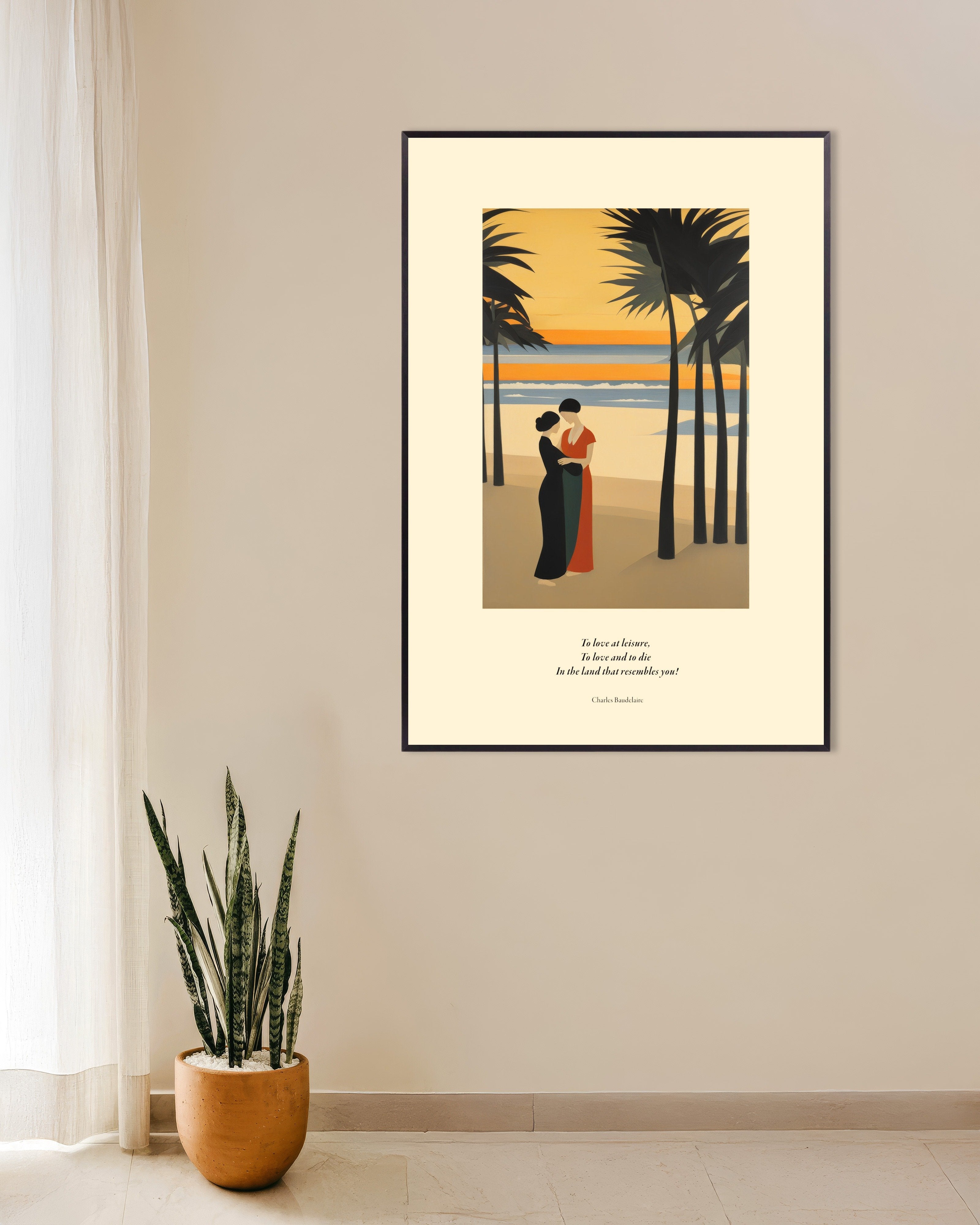 Poster of To love at leisure, Baudelaire, with metal frame