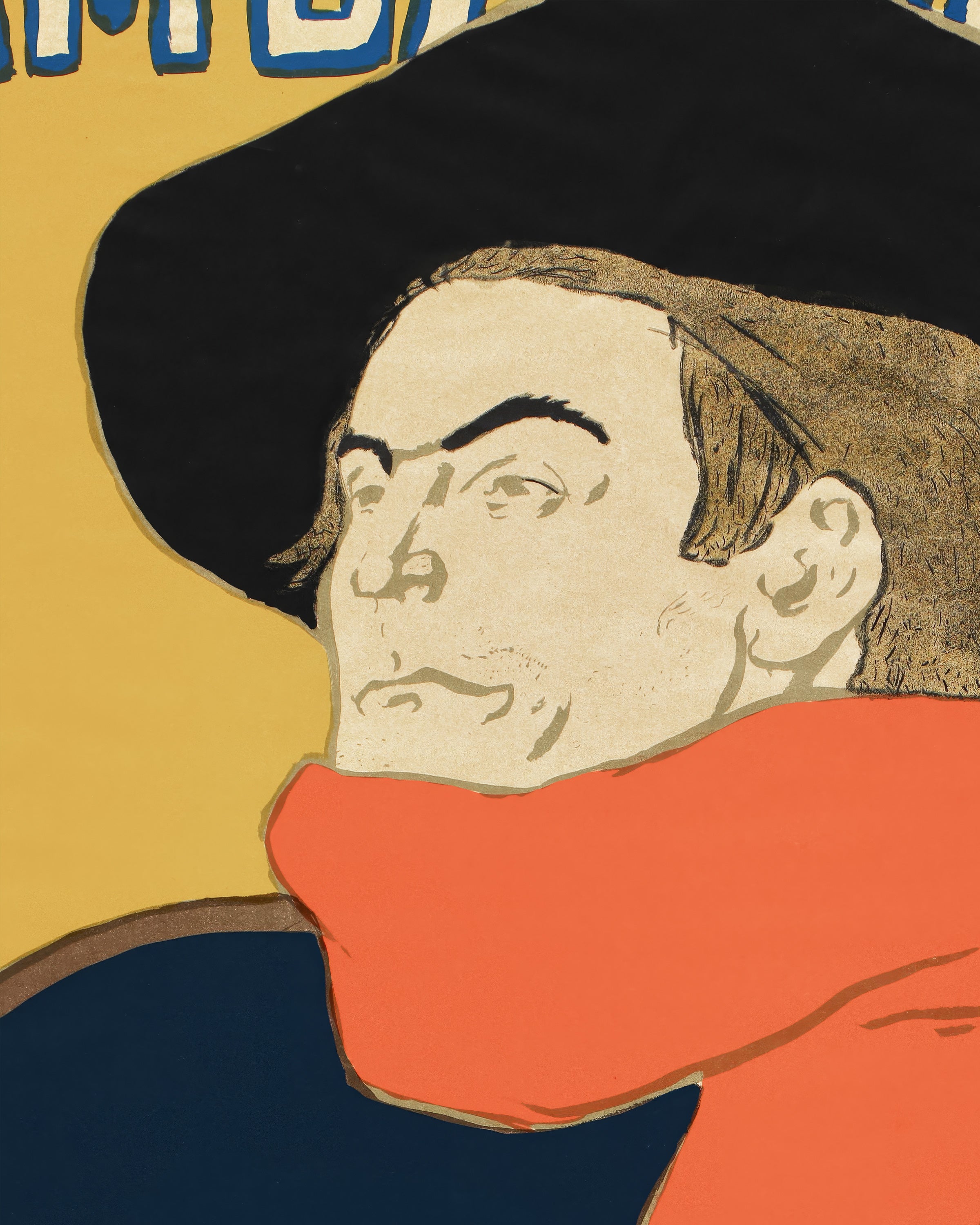 Ambassadeurs: Aristide Bruant dans son cabaret (1892) autorstwa Henri de Toulouse-Lautrec Plakat