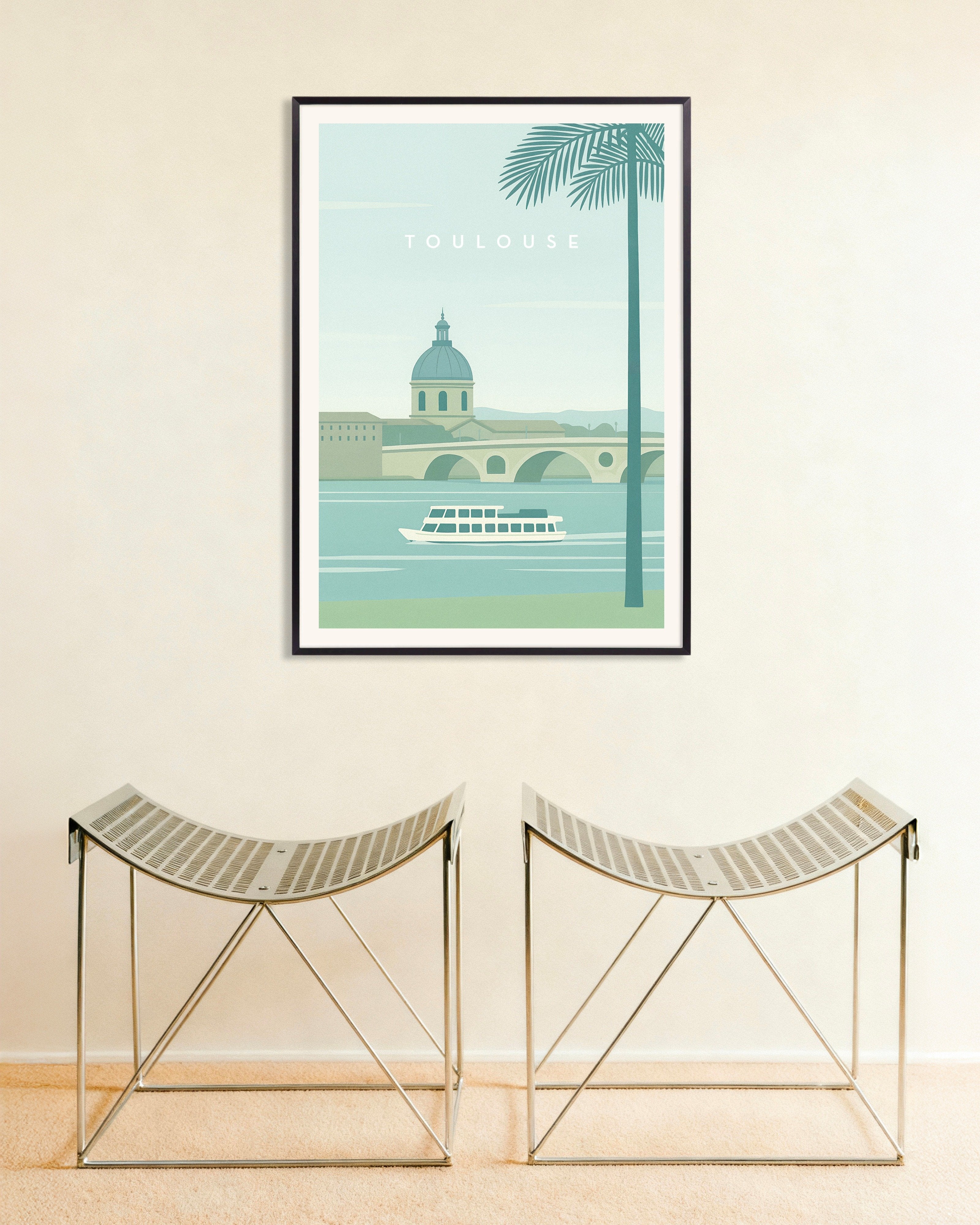 Poster of Toulouse Wall Art Print, with metal frame