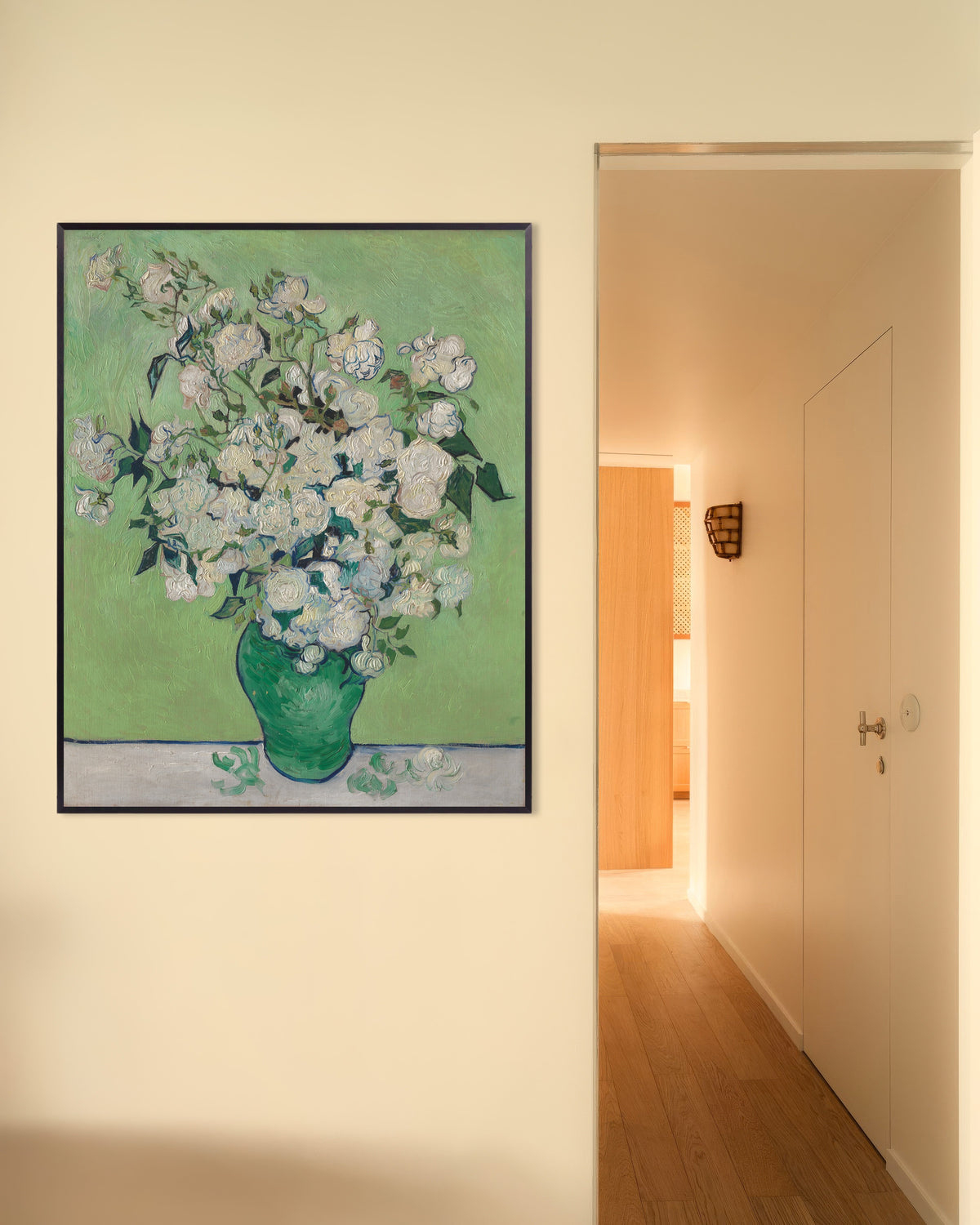 Plakat „Wazon z różami (1890) Vincenta van Gogha” w metalowej ramie