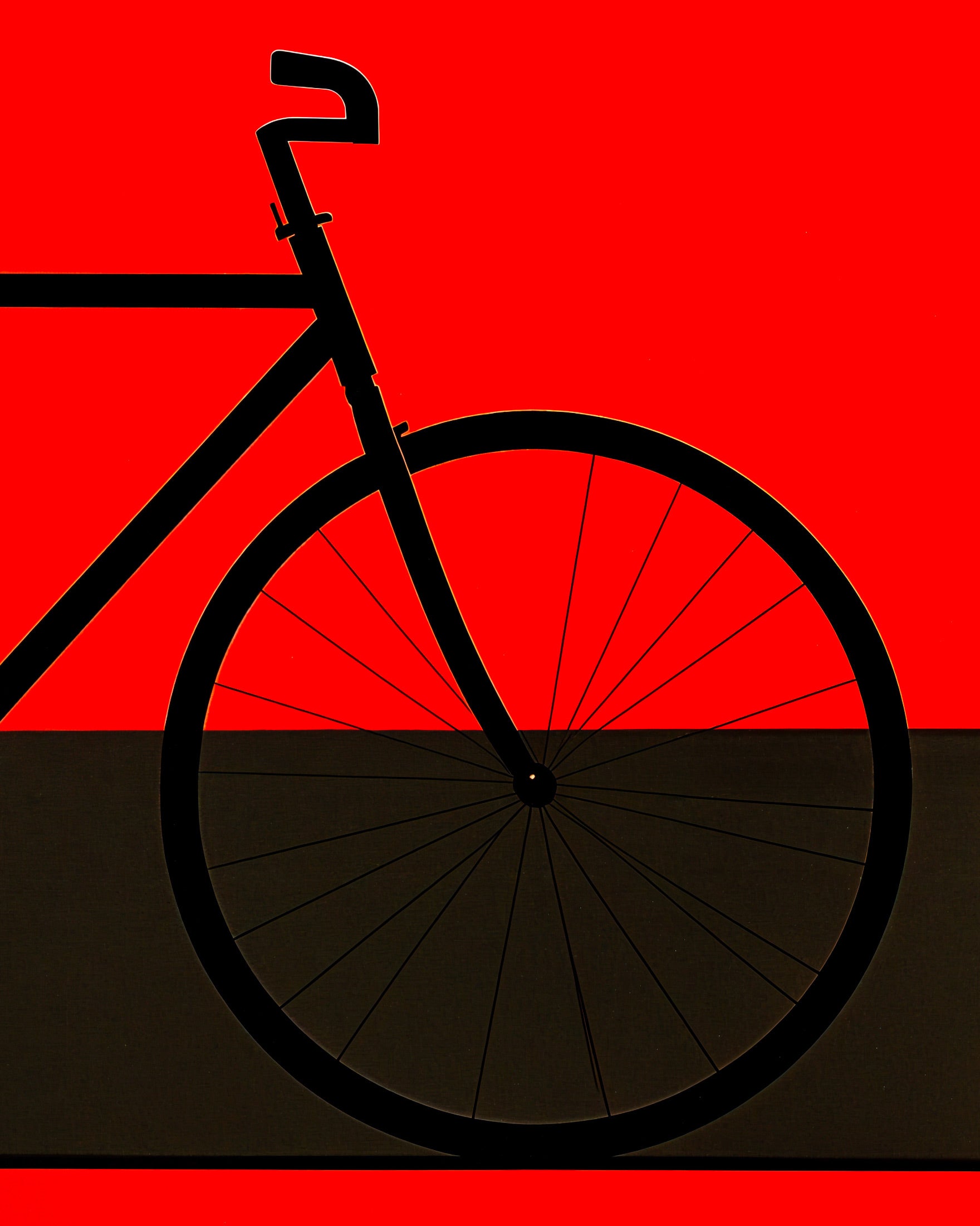 Plakat z geometryczną abstrakcją, rower - Plakat