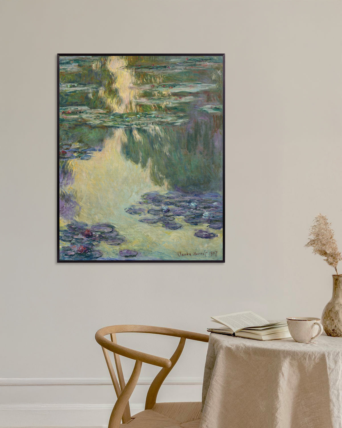 Plakat Nenufary (1907), Claude Monet, w metalowej ramie