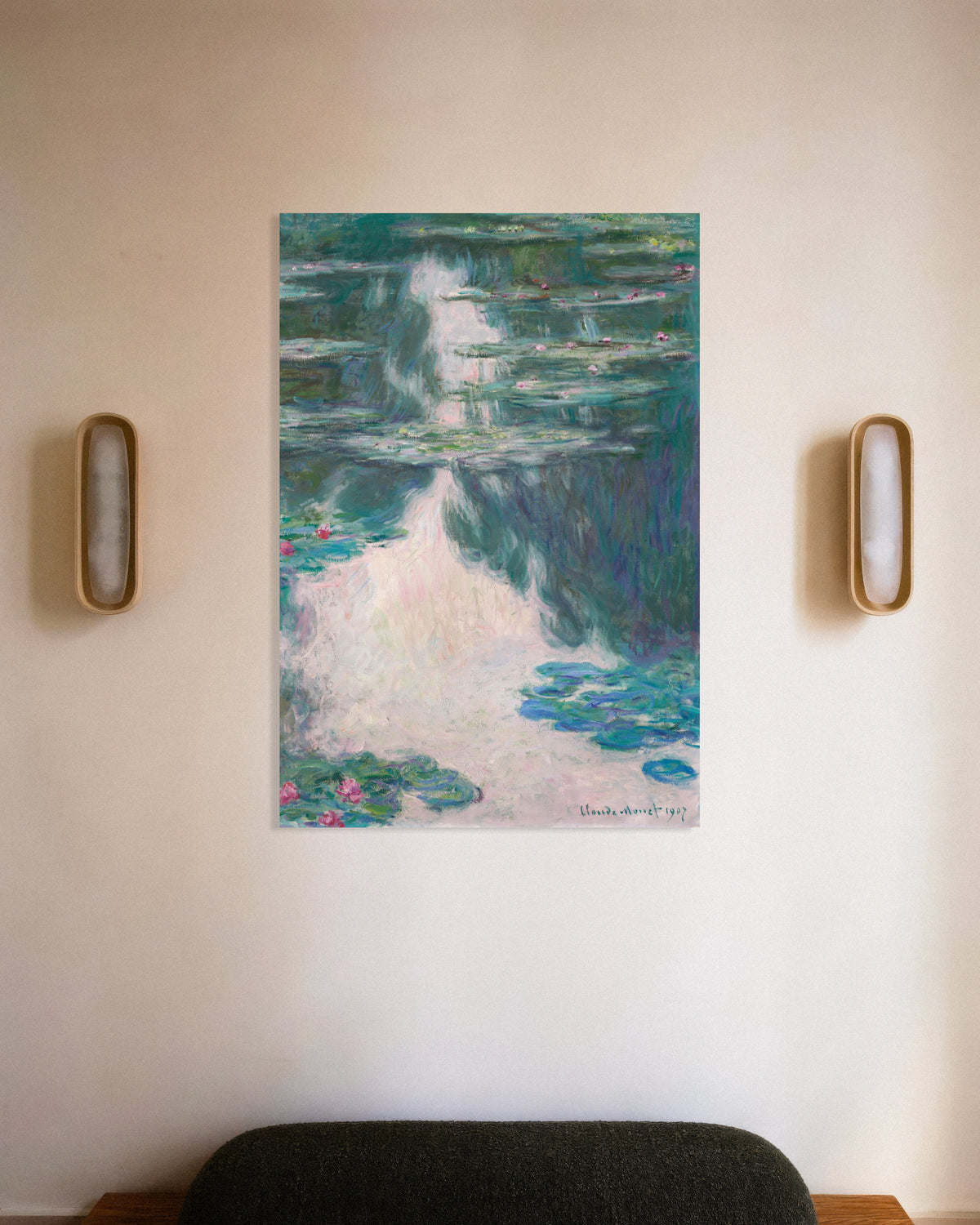 Plakat Nenufary, szara pogoda (1907), Claude Monet