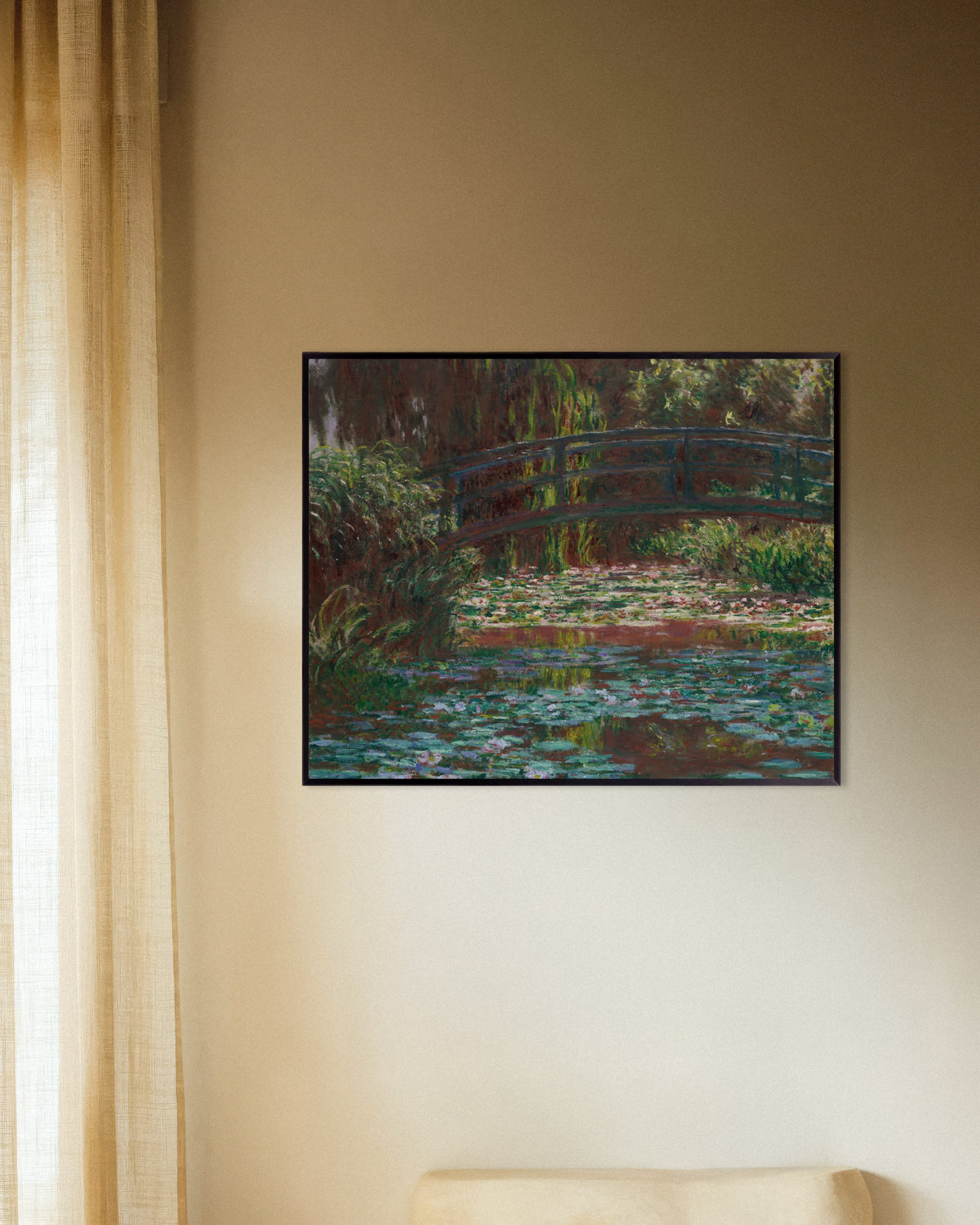 Plakat Staw z nenufarami (1900), Claude Monet, w metalowej ramie