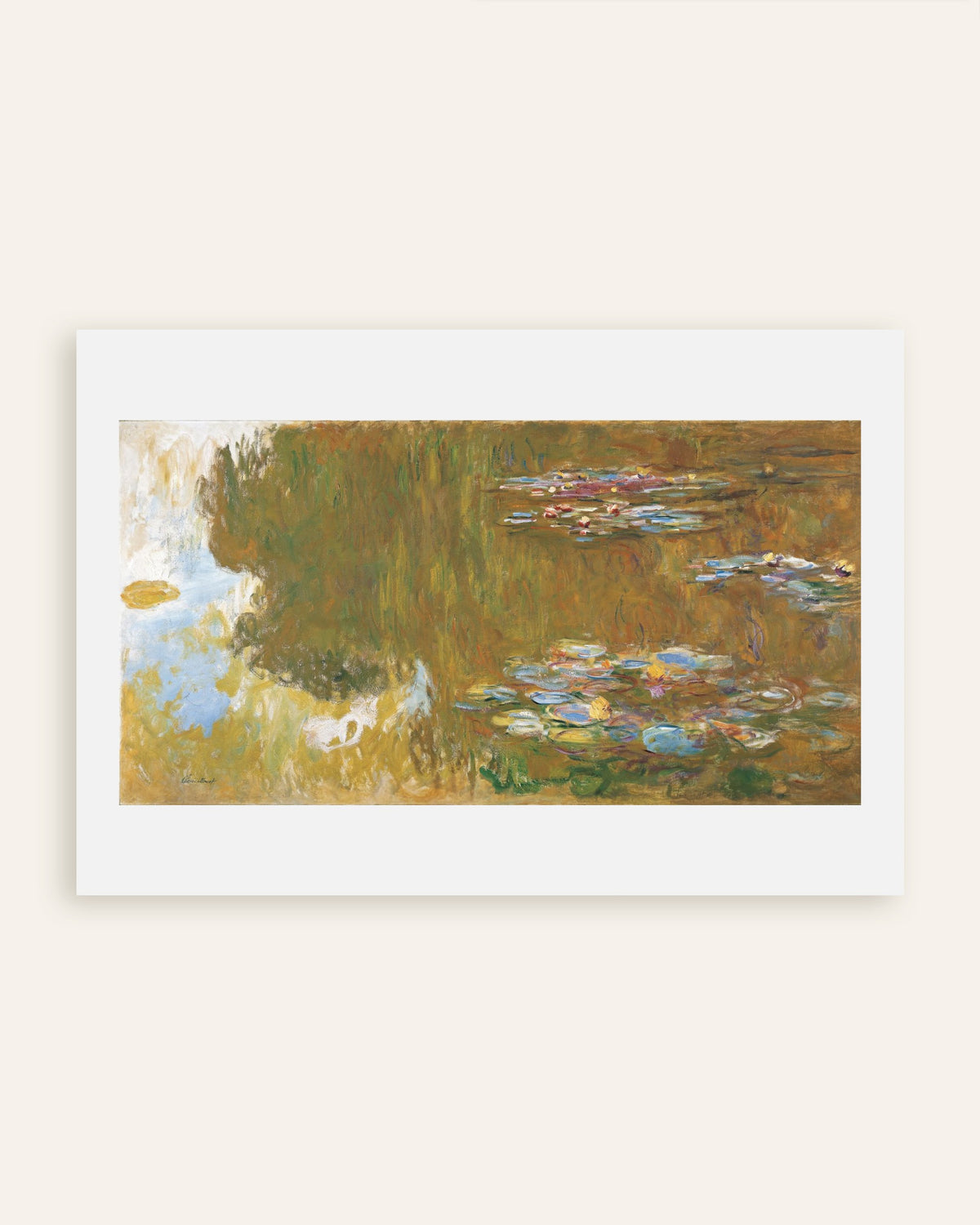 Plakat Staw z nenufarami i odbiciem wierzby (ok. 1917–1919), Claude Monet, miniatura
