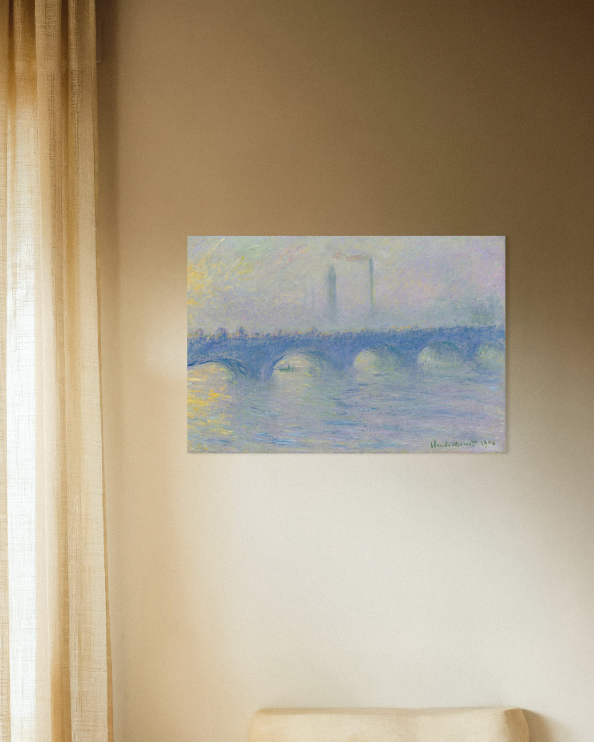 Plakat Most Waterloo, efekt mgły (1904), Claude Monet