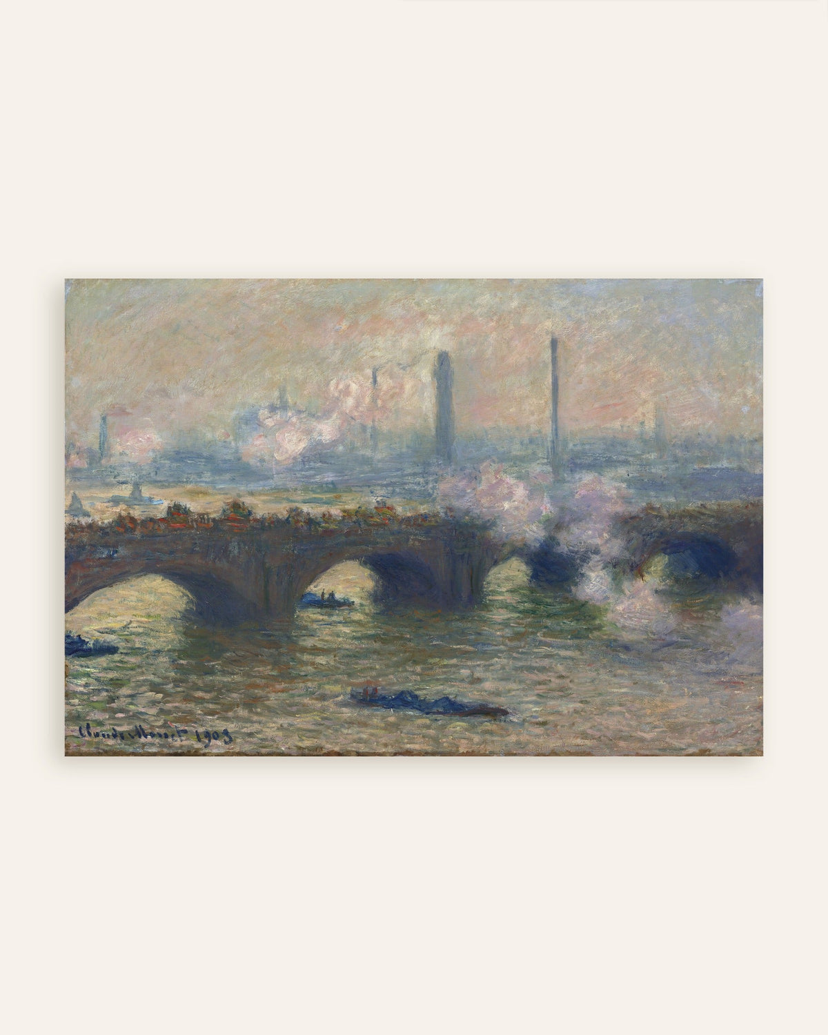 Plakat Most Waterloo, szary dzień (1903), Claude Monet, miniatura