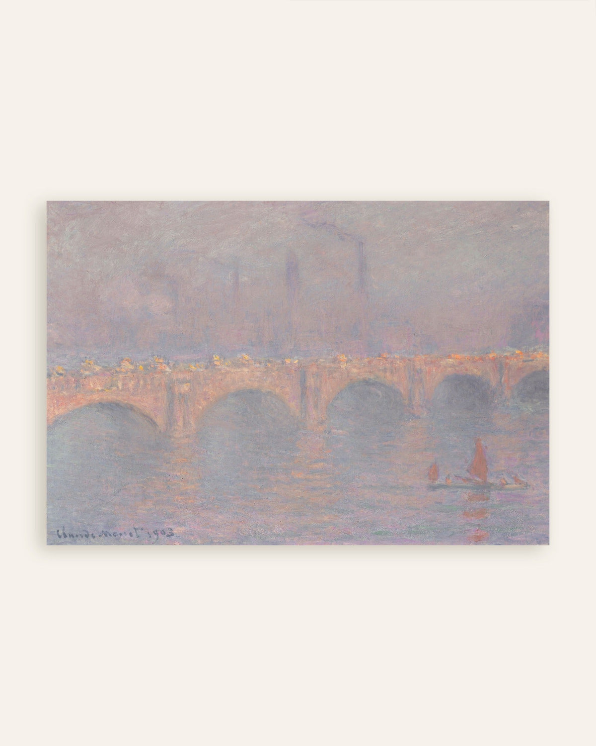 Plakat Most Waterloo, zamglone słońce (1899–1903), Claude Monet, miniatura