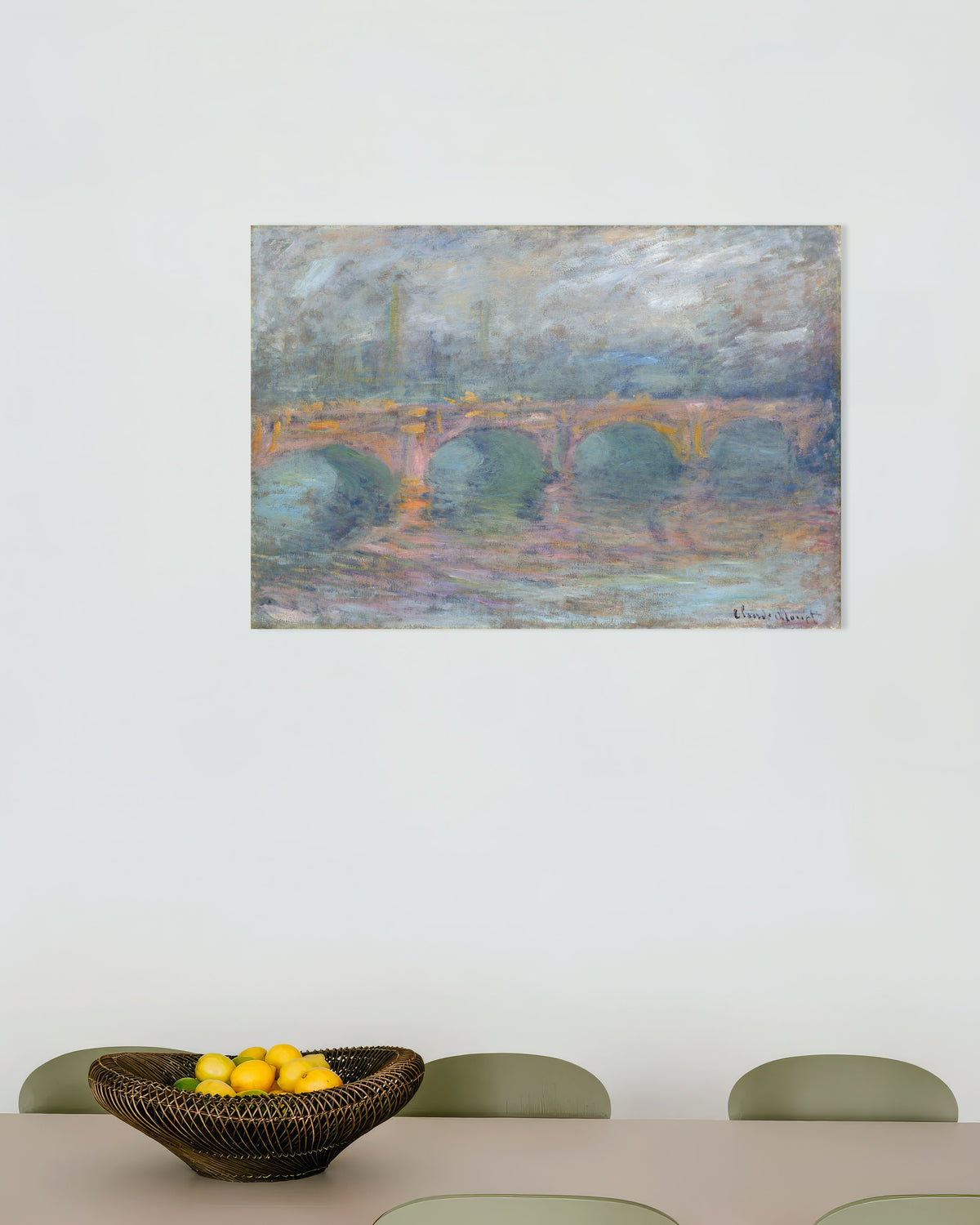 Plakat Most Waterloo w Londynie o zachodzie słońca (1904), Claude Monet