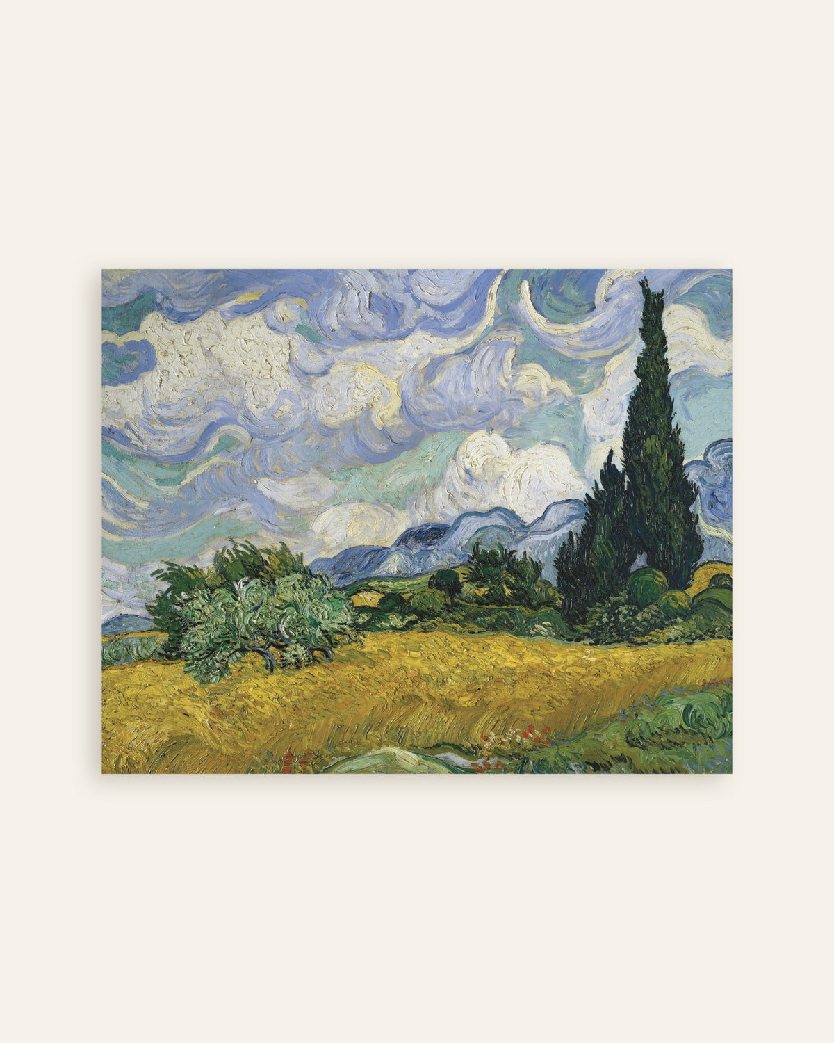 Plakat „Pole pszenicy z cyprysami (1889), Vincent van Gogh”, miniatura