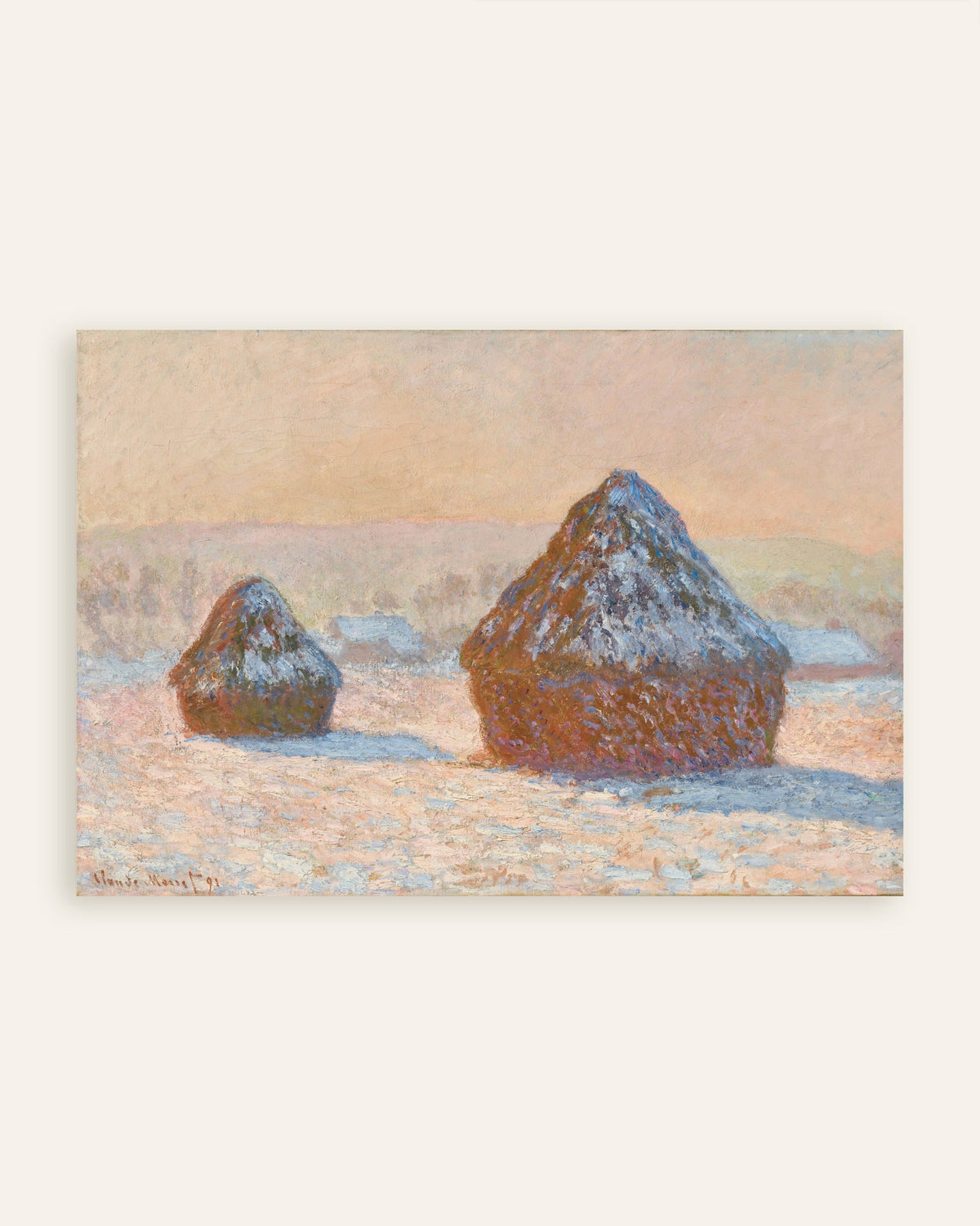 Plakat Stogi, efekt śniegu, poranek (1891), Claude Monet, miniatura