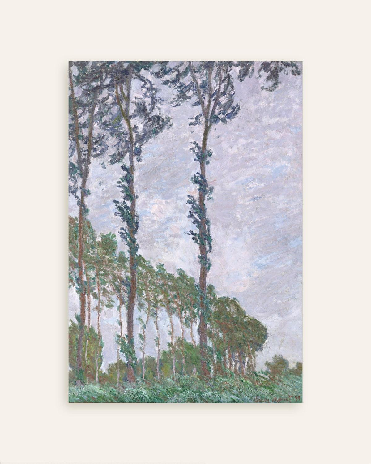 Plakat Topole, efekt wiatru (1891), Claude Monet, miniatura