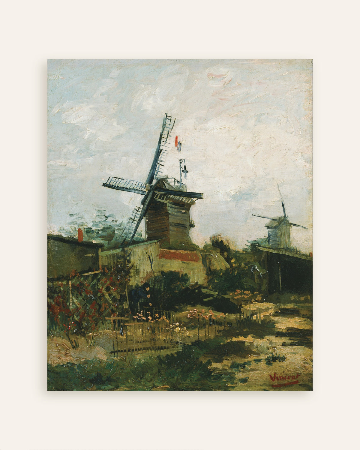 Plakat „Wiatraki na Montmartre (1886), Vincent van Gogh”, miniatura