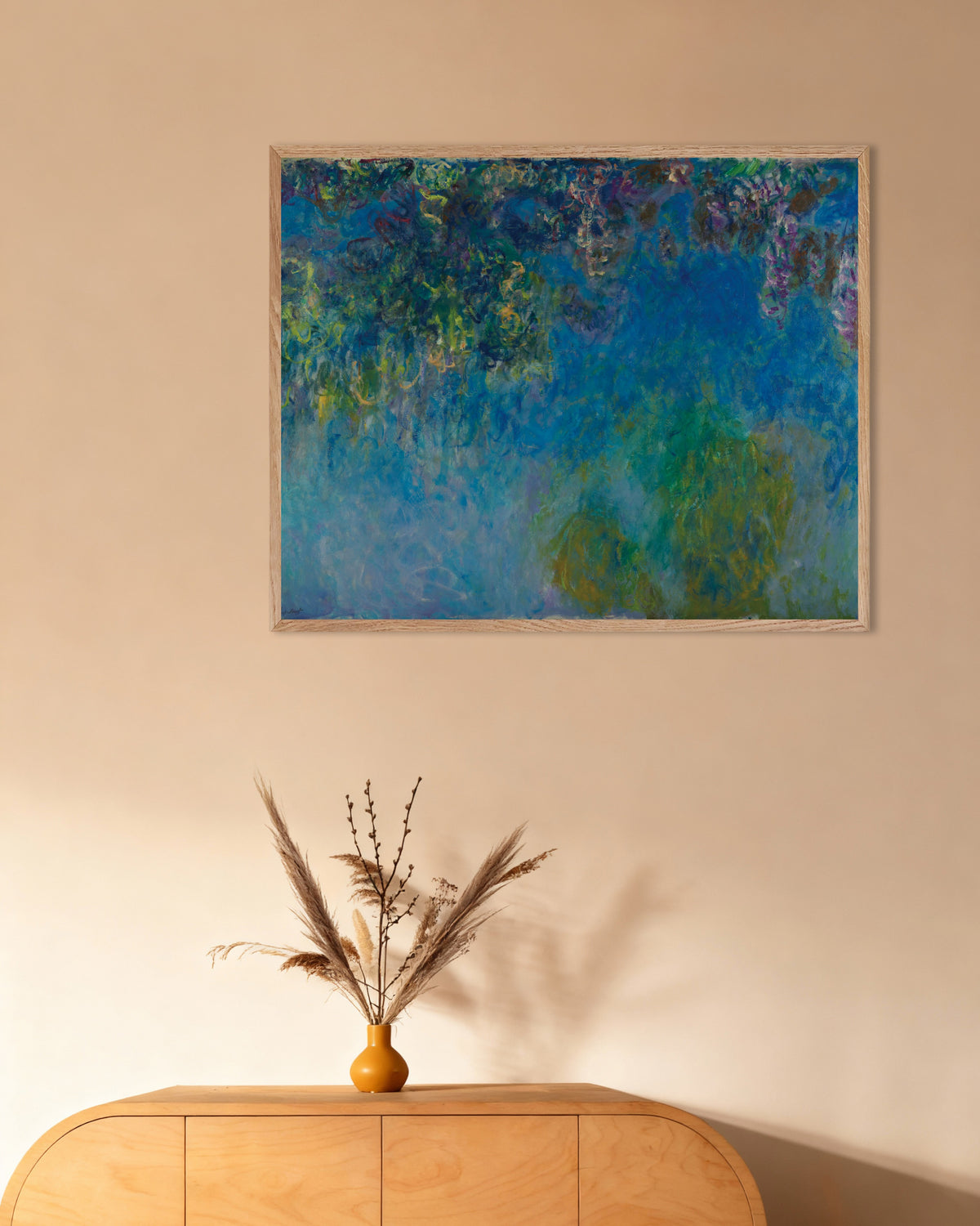 Plakat Glicynie (ok. 1925), Claude Monet, w ramie z naturalnego drewna