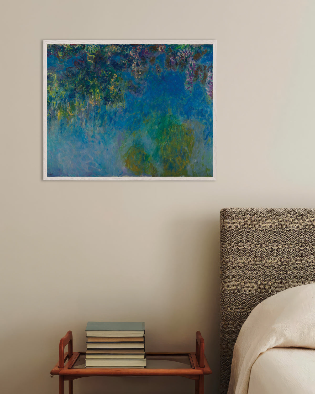 Plakat Glicynie (ok. 1925), Claude Monet, w białej drewnianej ramie
