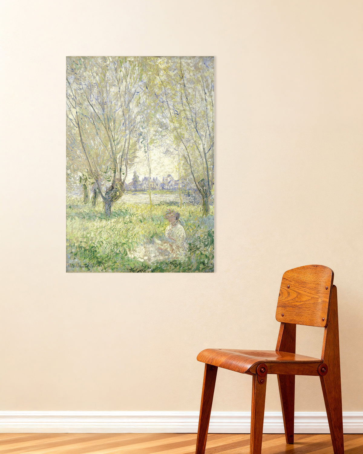 Plakat Kobieta siedząca pod wierzbami (1880), Claude Monet