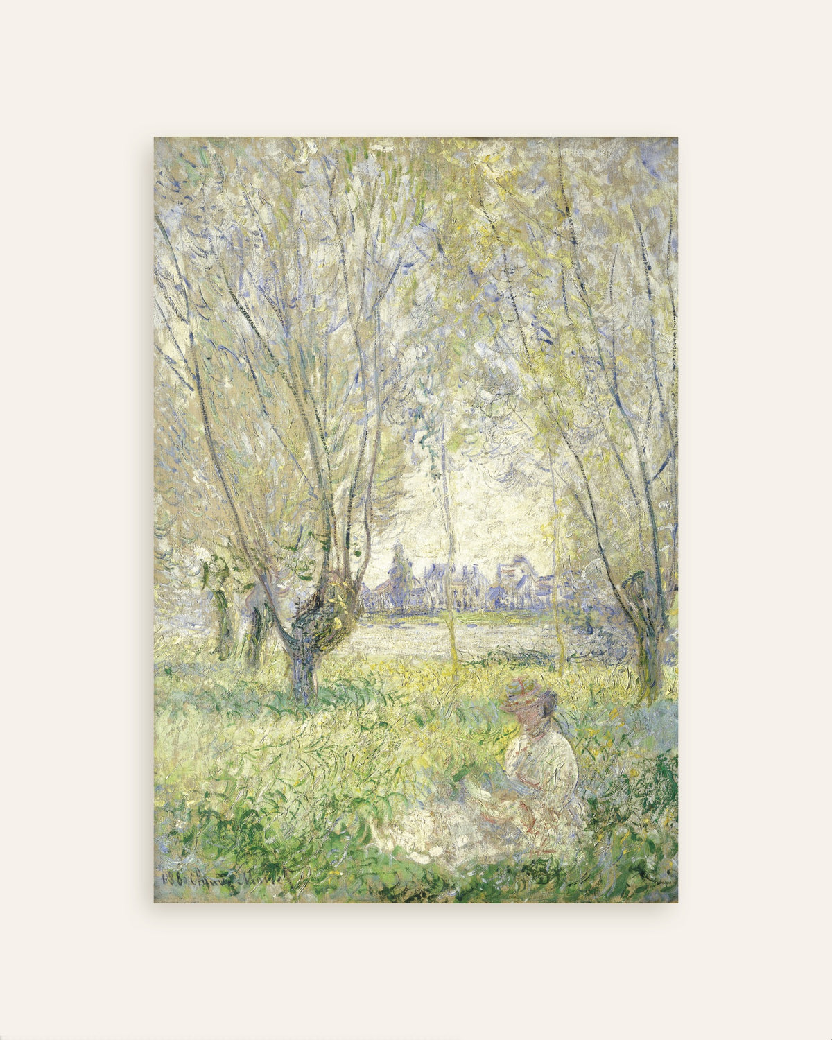 Plakat Kobieta siedząca pod wierzbami (1880), Claude Monet, miniatura