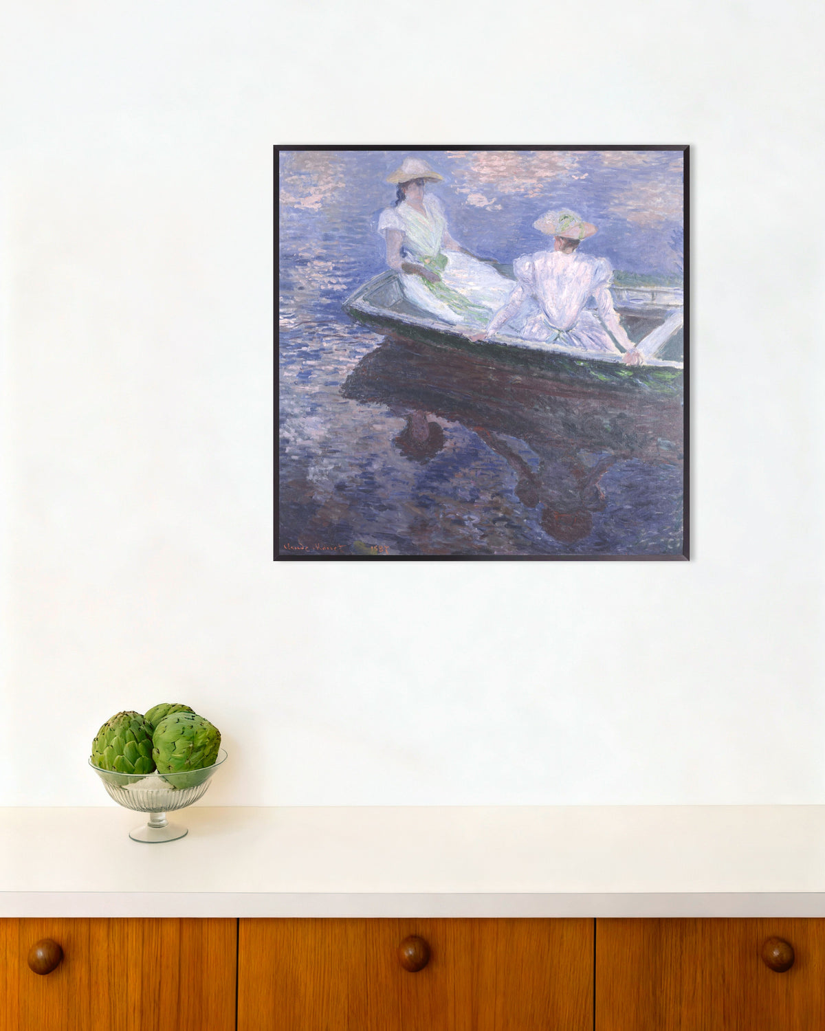 Plakat Dziewczęta w łodzi (1887), Claude Monet, w metalowej ramie