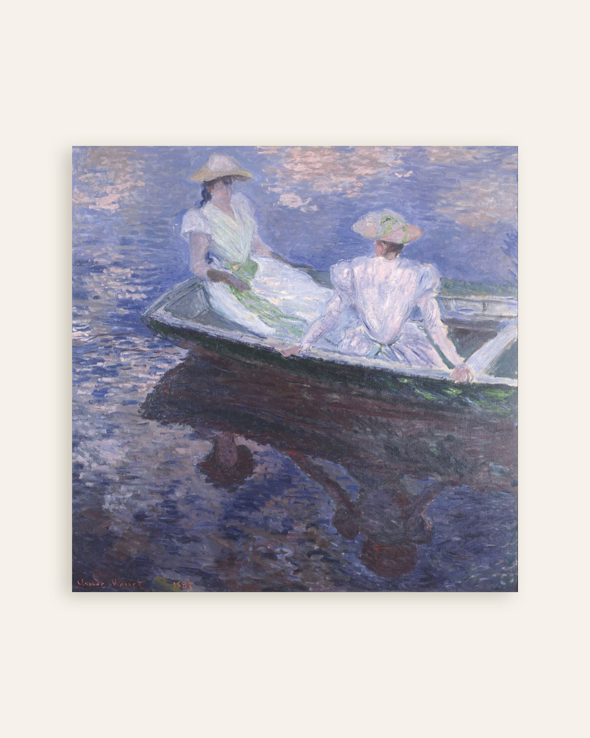 Plakat Dziewczęta w łodzi (1887), Claude Monet, miniatura